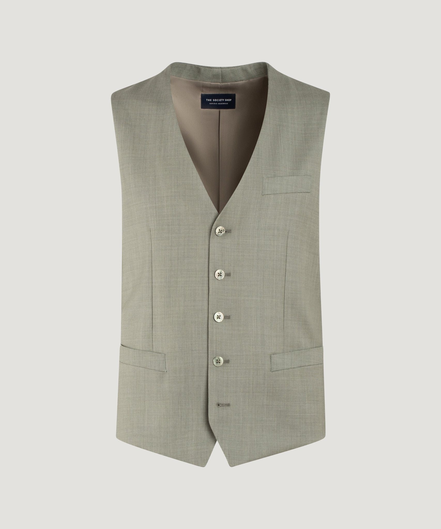 SOCI3TY Limited Fashion Driedelig pak wol birdseye lichtgroen - THE SOCIETY SHOP