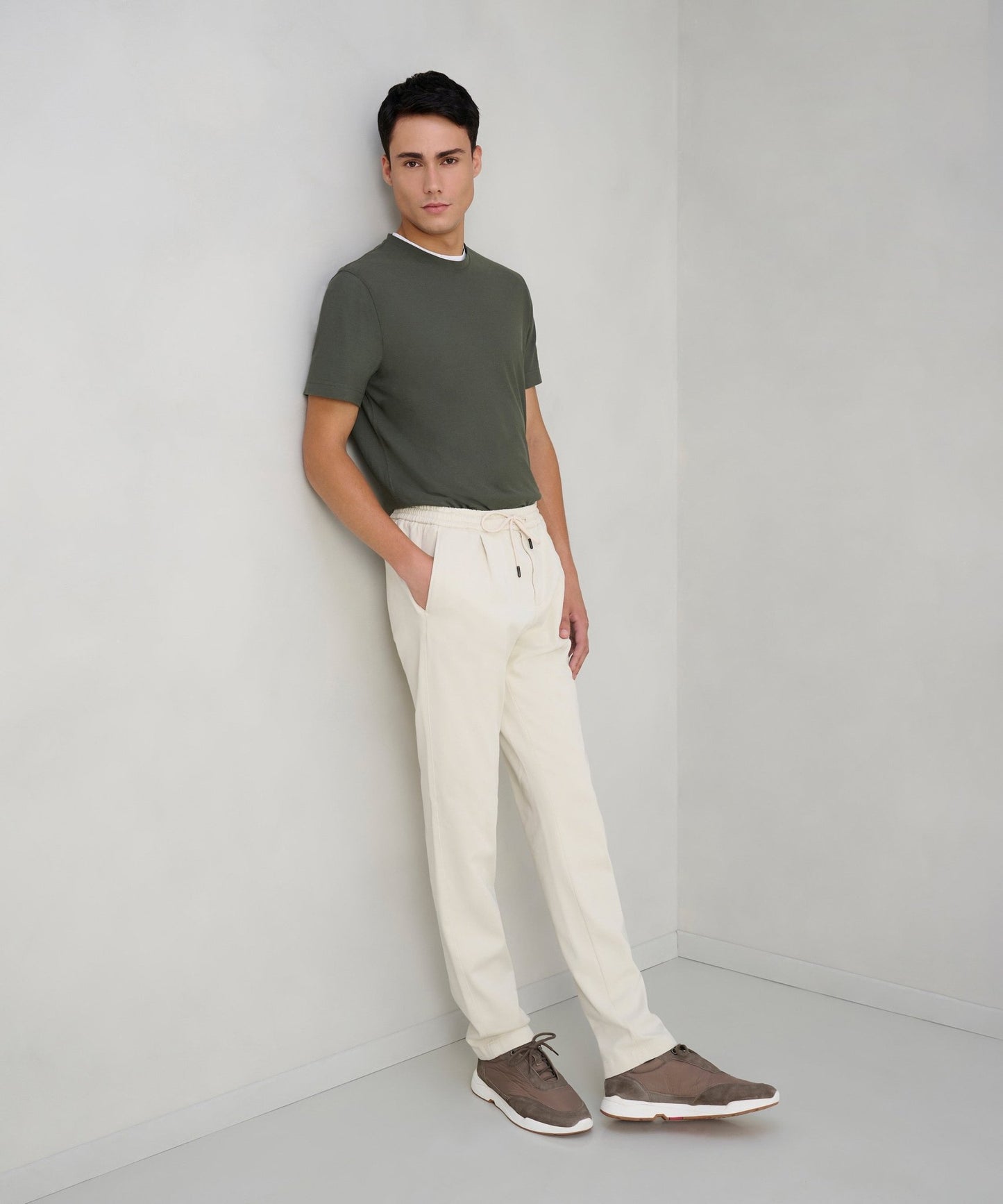 SOCI3TY Eazy Pant katoen/Lyocell off - white - The Society Shop