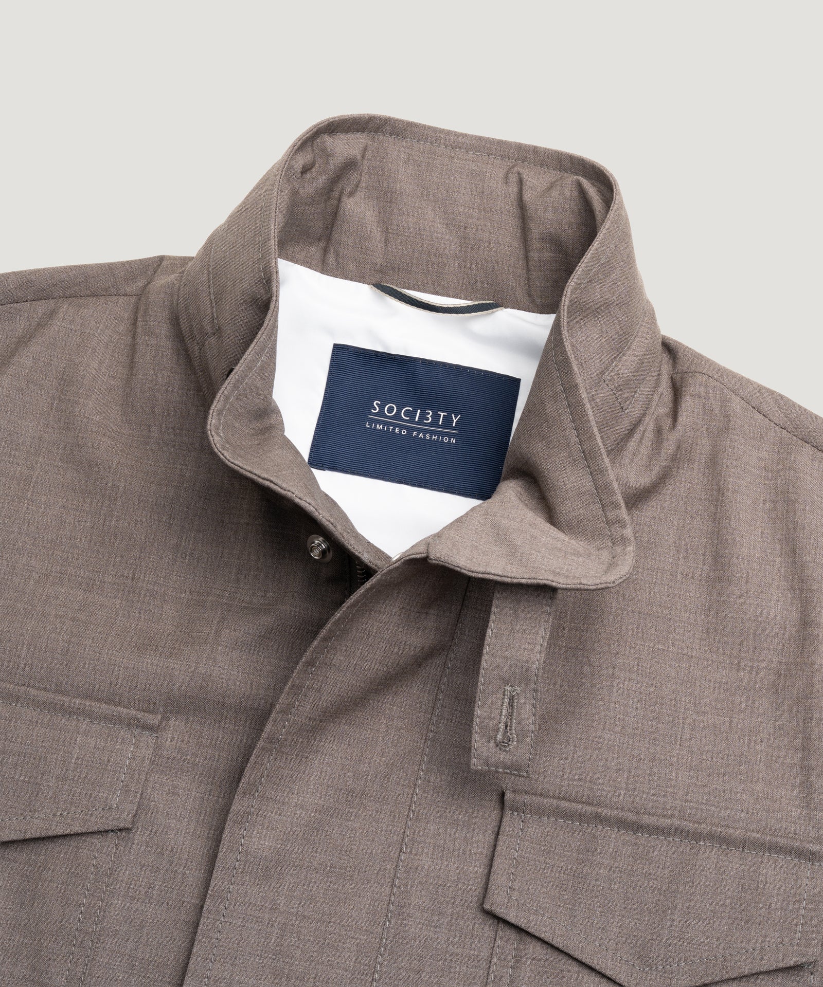 SOCI3TY Limited Fashion Field jacket wol Green Storm System® bruin - THE SOCIETY SHOP