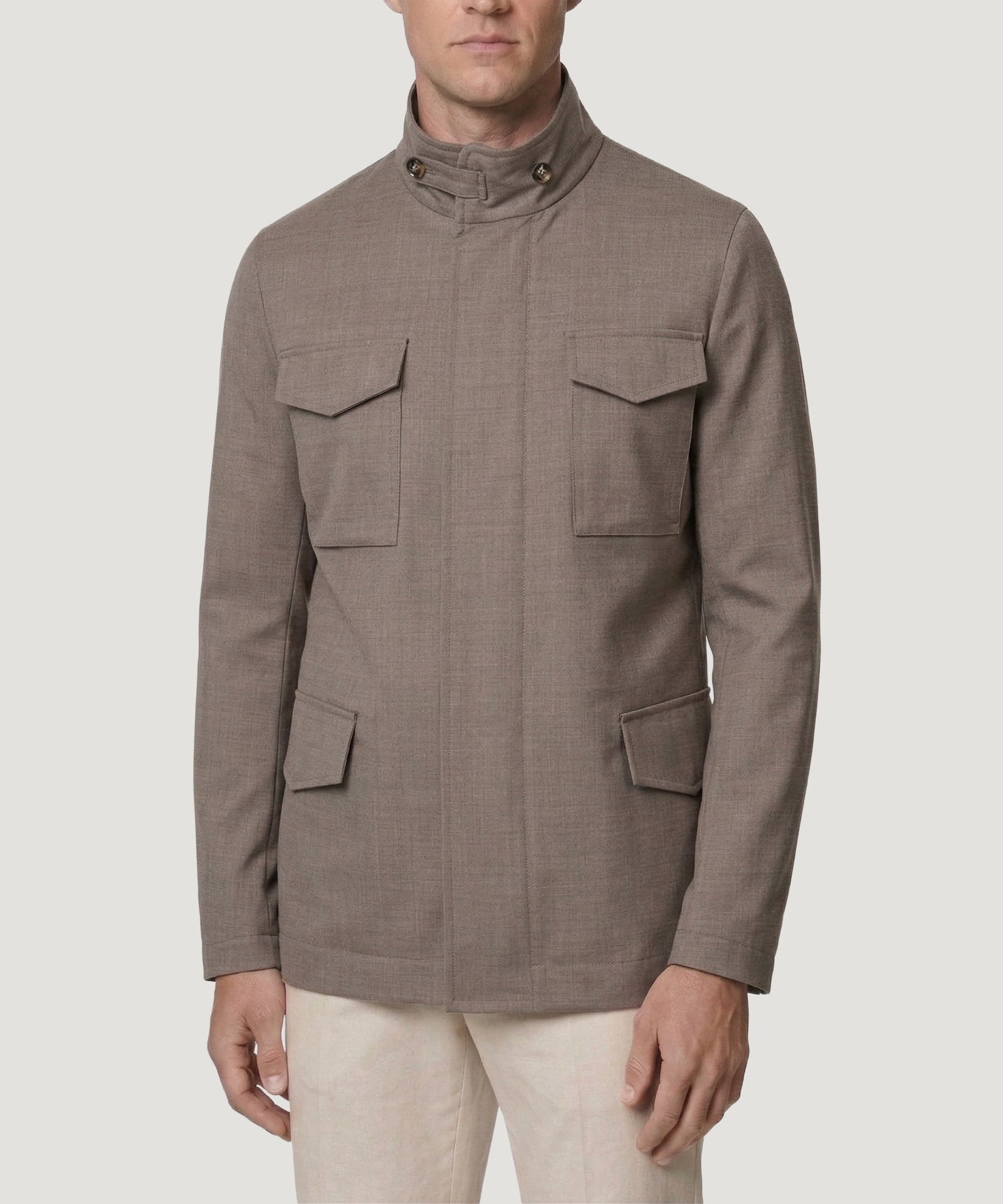 SOCI3TY Limited Fashion Field jacket wol Green Storm System® bruin - THE SOCIETY SHOP