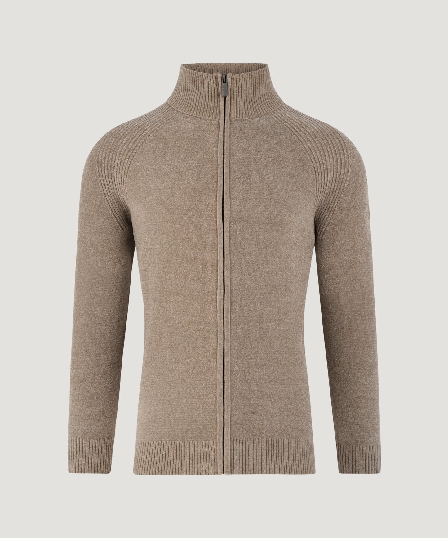 RRD Full - zip vest velvet knit taupe - The Society Shop