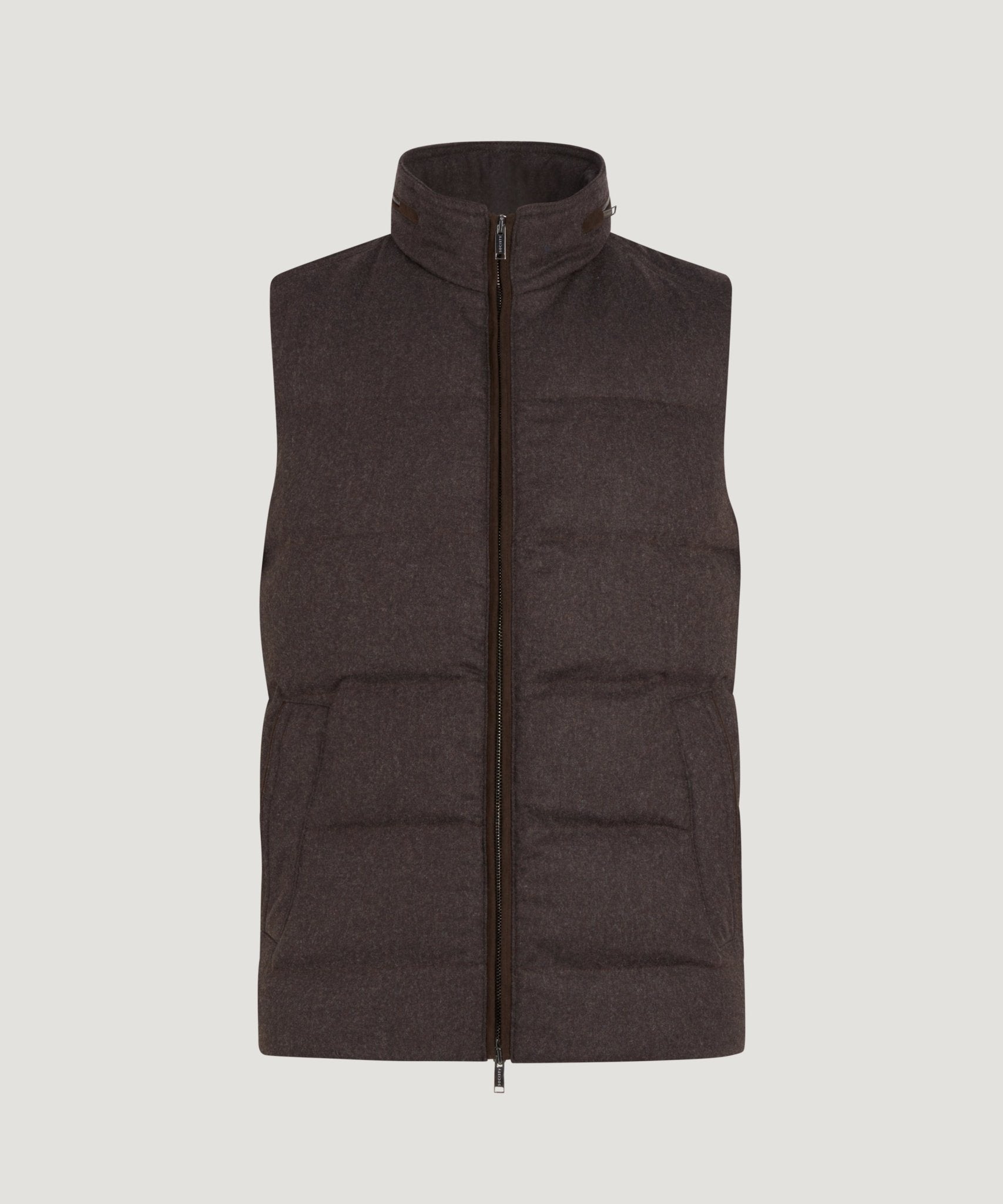 SOCI3TY Limited Gewatteerde bodywarmer wol donkerbruin - THE SOCIETY SHOP