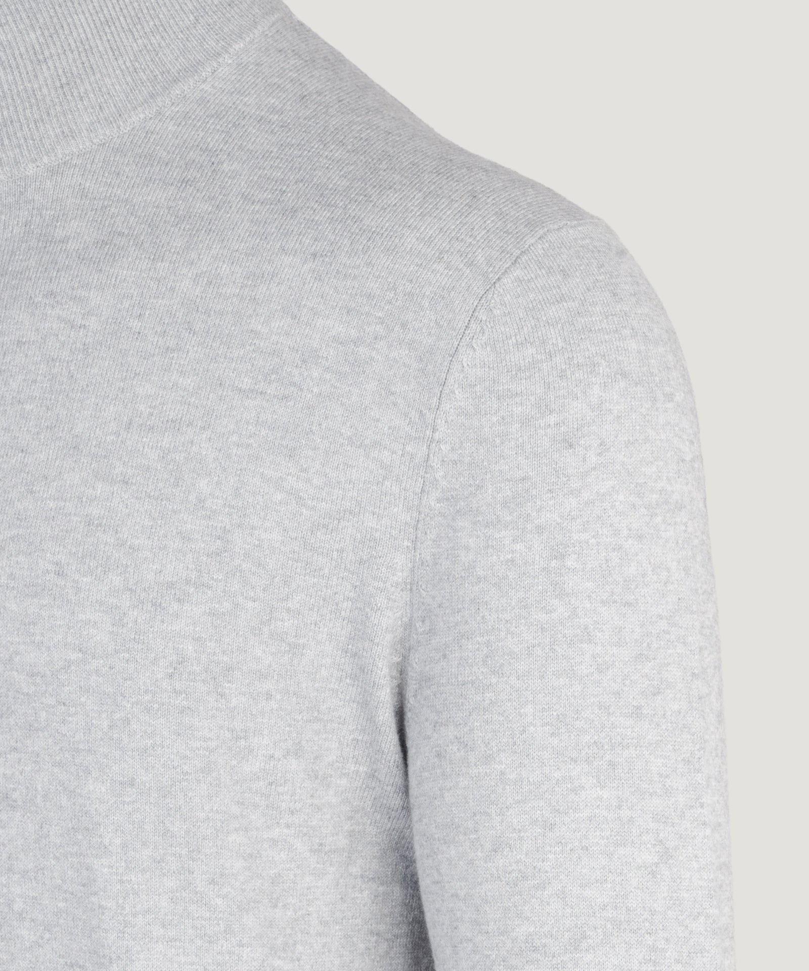 SOCI3TY Limited Fashion Half-zip trui Cotton Cashmere lichtgrijs - THE SOCIETY SHOP