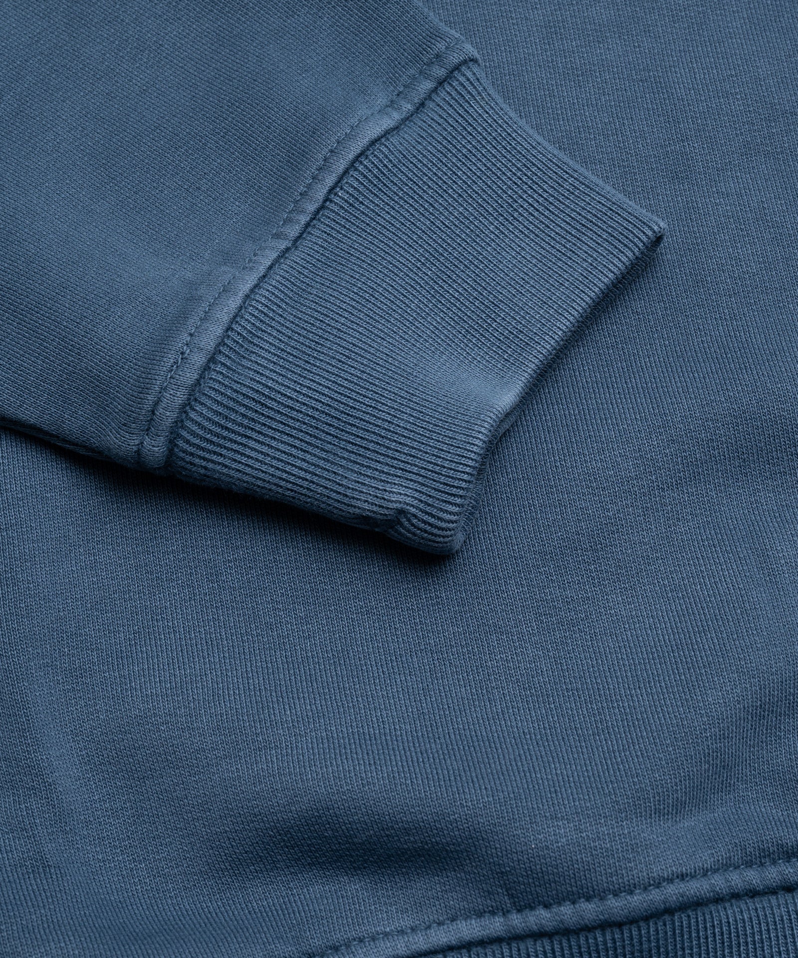 SOCI3TY Limited Fashion Half - zip trui garment - dyed mercerized katoen blauw - THE SOCIETY SHOP
