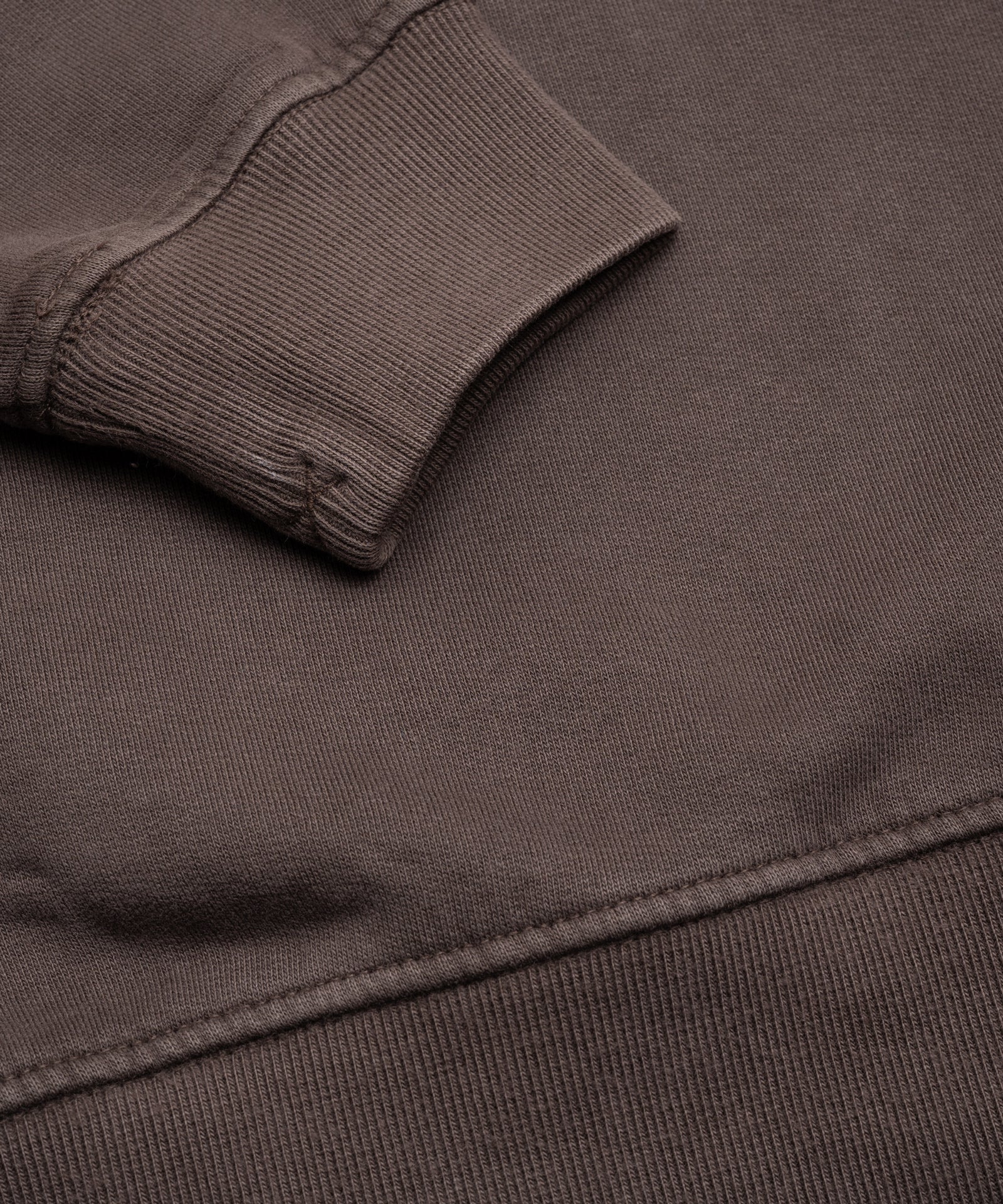 SOCI3TY Limited Fashion Half - zip trui garment - dyed mercerized katoen bruin - THE SOCIETY SHOP