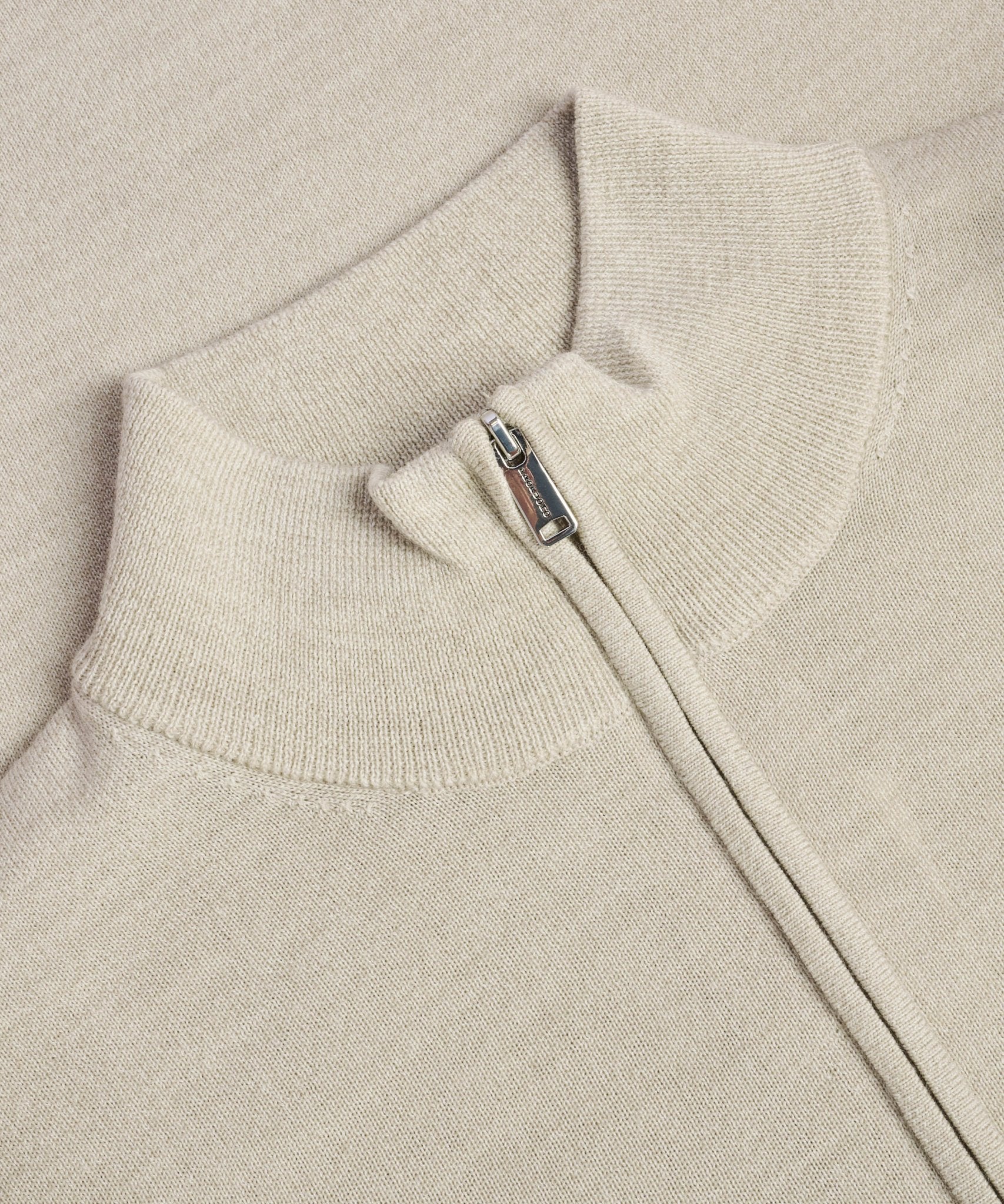 Profuomo Half - zip trui merinowol beige - THE SOCIETY SHOP