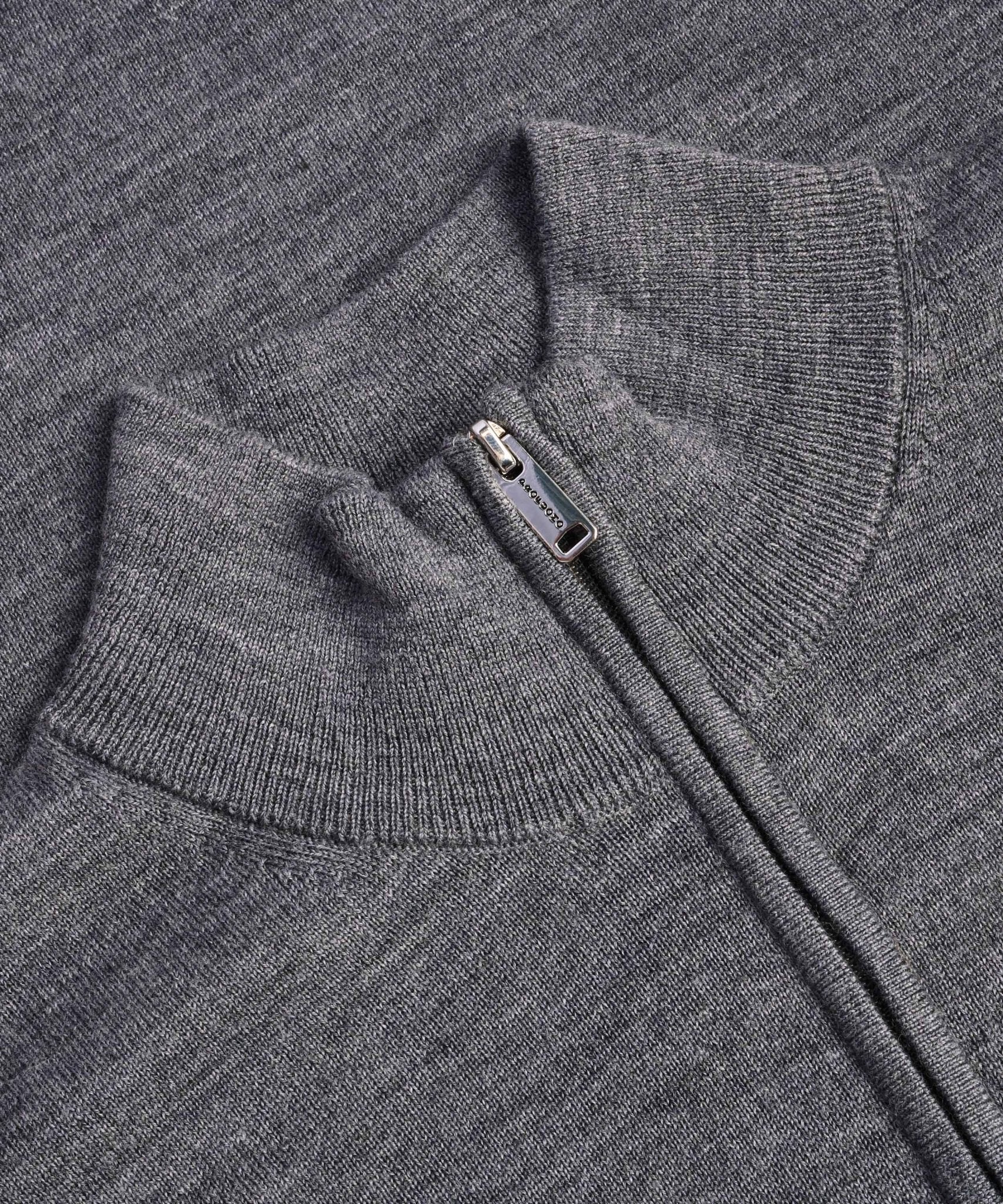 Profuomo Half - zip trui merinowol grijs - THE SOCIETY SHOP
