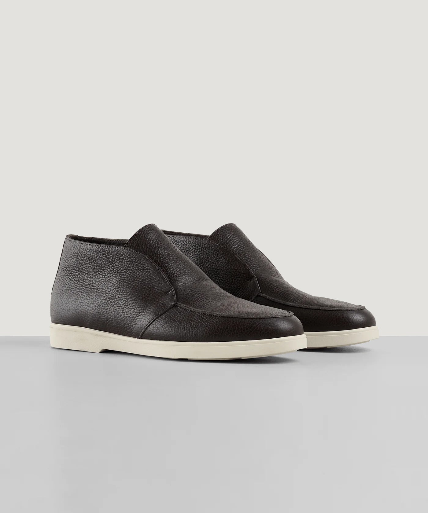 Fabiano Ricci Halfhoge instapper leer/shearling donkerbruin - The Society Shop