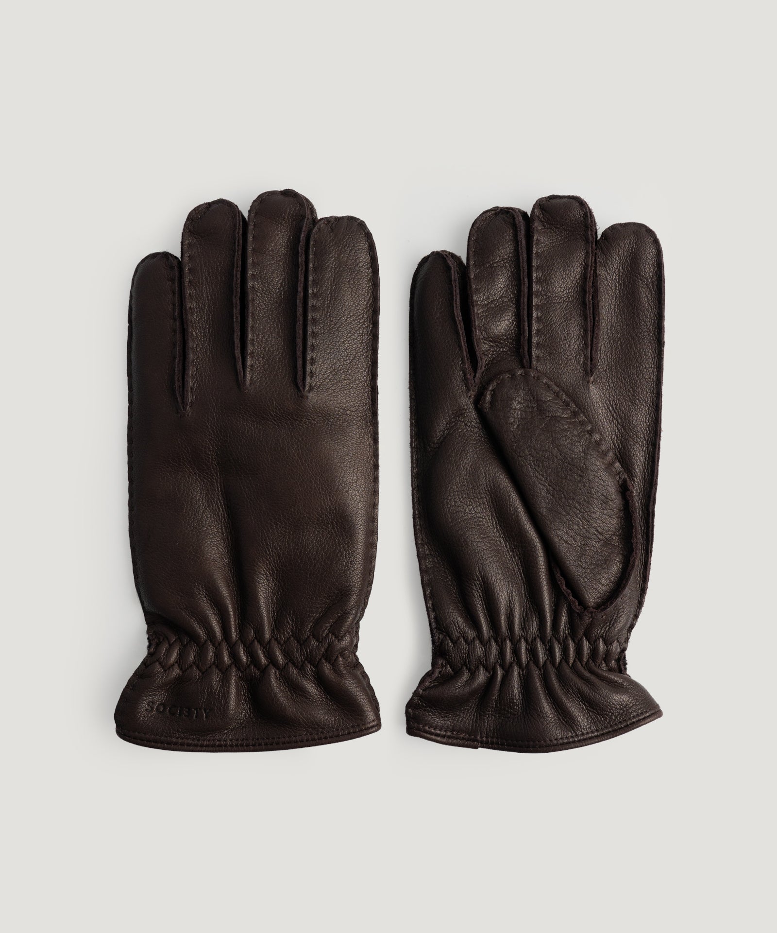 SOCI3TY Handmade Handschoenen leer donkerbruin - THE SOCIETY SHOP