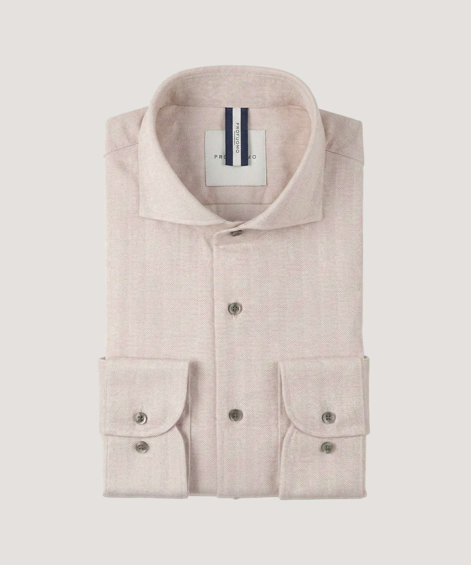 Profuomo Herringbone knitted overhemd beige - THE SOCIETY SHOP