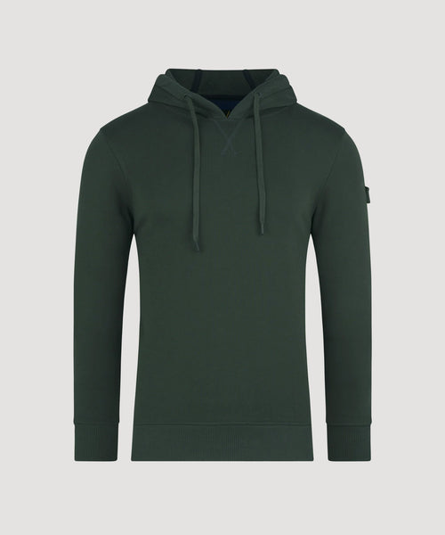 Hoodie katoen legergroen