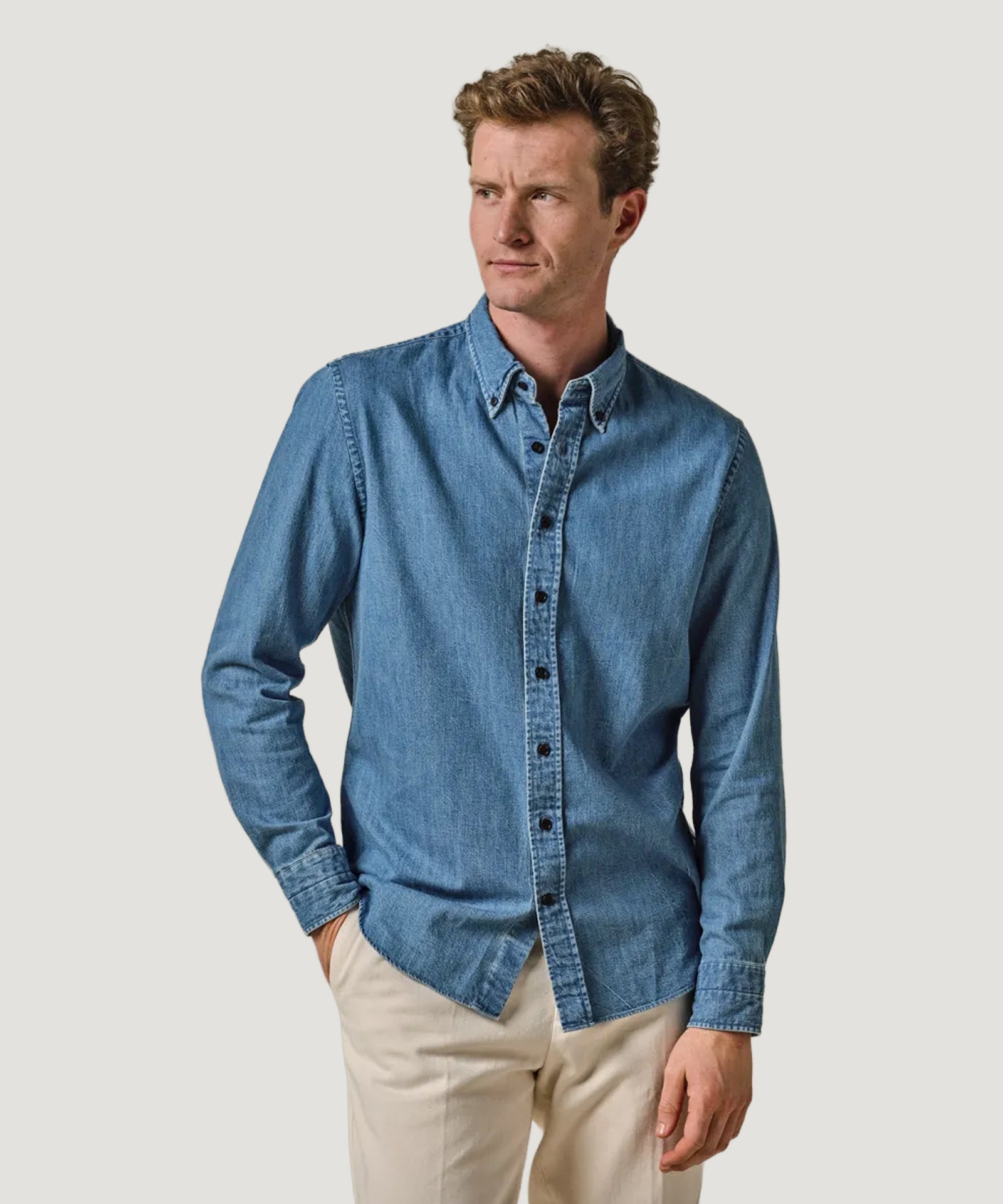 Profuomo Japanese denim overhemd indigo - THE SOCIETY SHOP