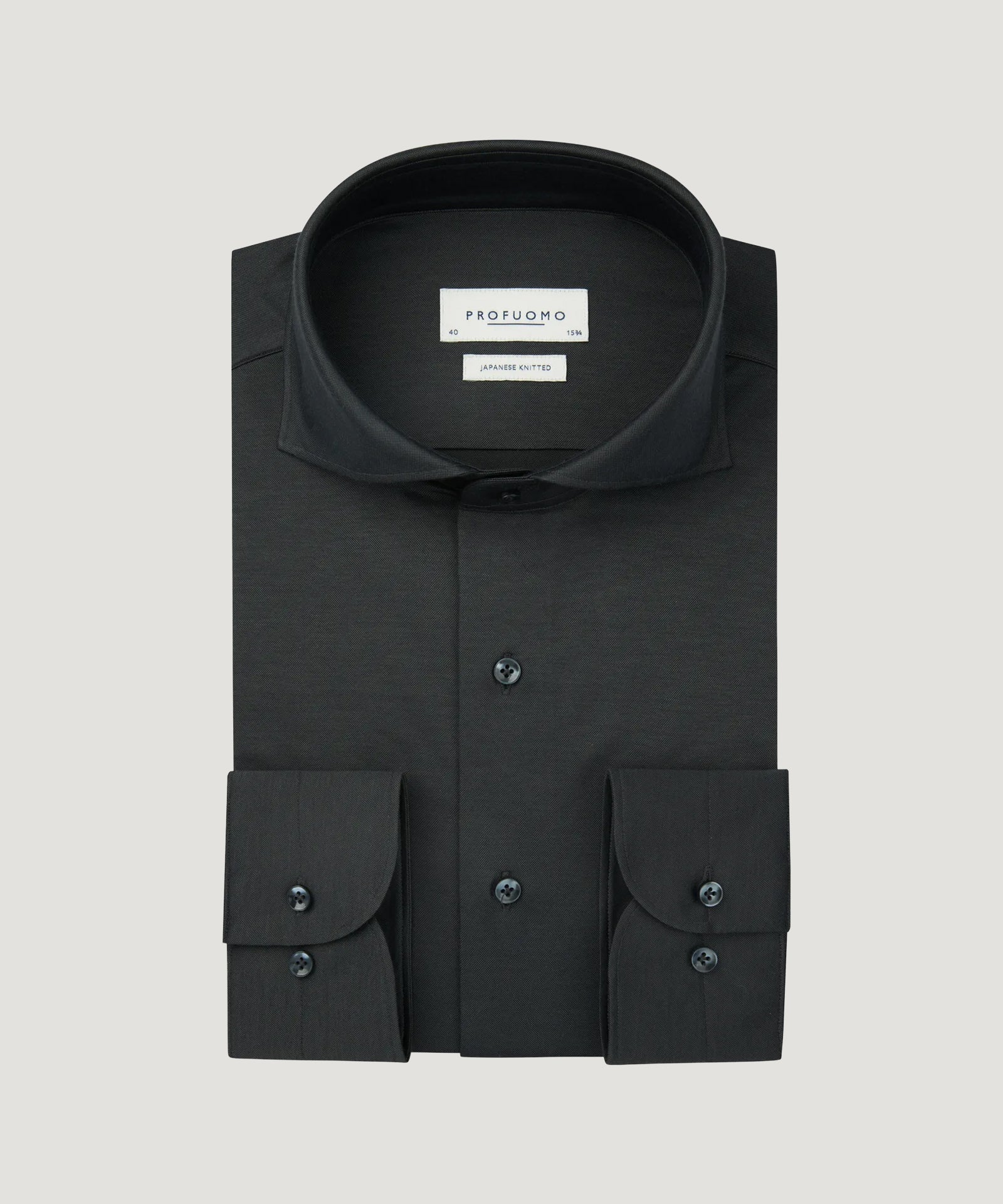 Profuomo Japanese knitted overhemd antraciet - THE SOCIETY SHOP
