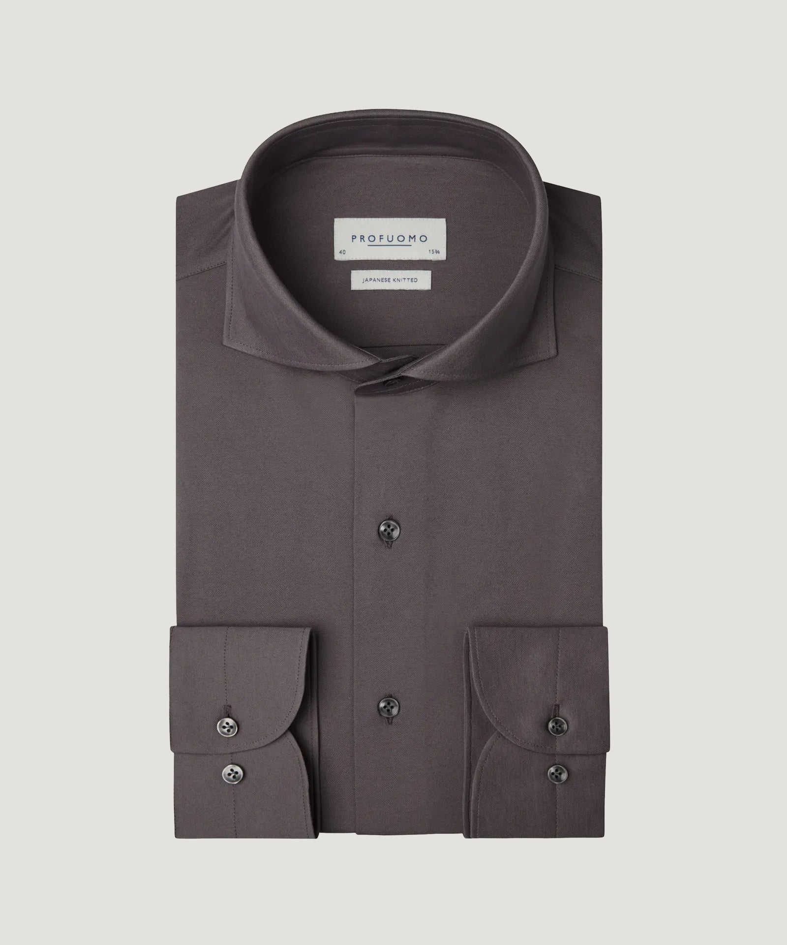 Profuomo Japanese knitted overhemd aubergine - THE SOCIETY SHOP