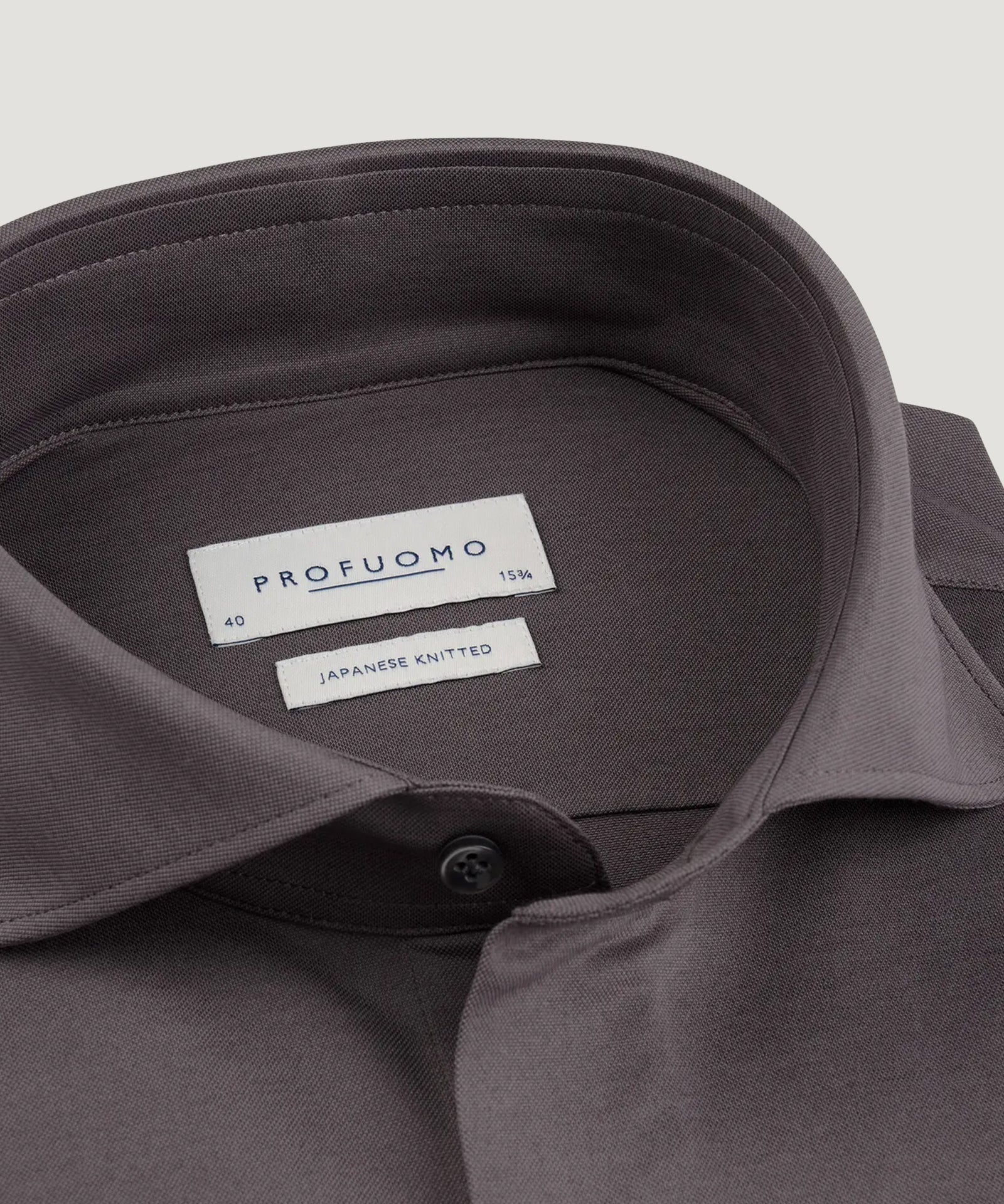 Profuomo Japanese knitted overhemd aubergine - THE SOCIETY SHOP