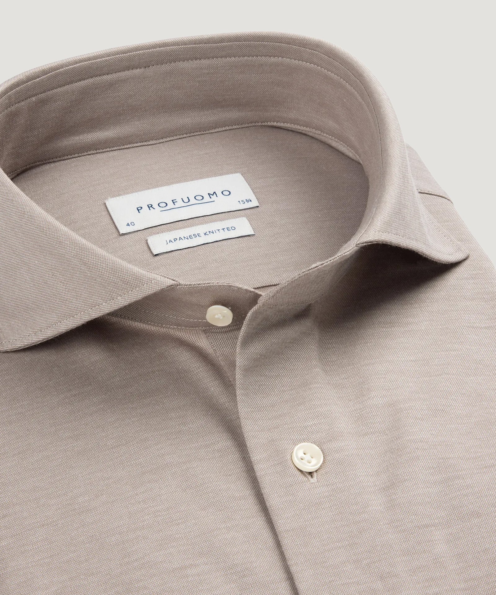 Profuomo Japanese knitted overhemd beige - THE SOCIETY SHOP