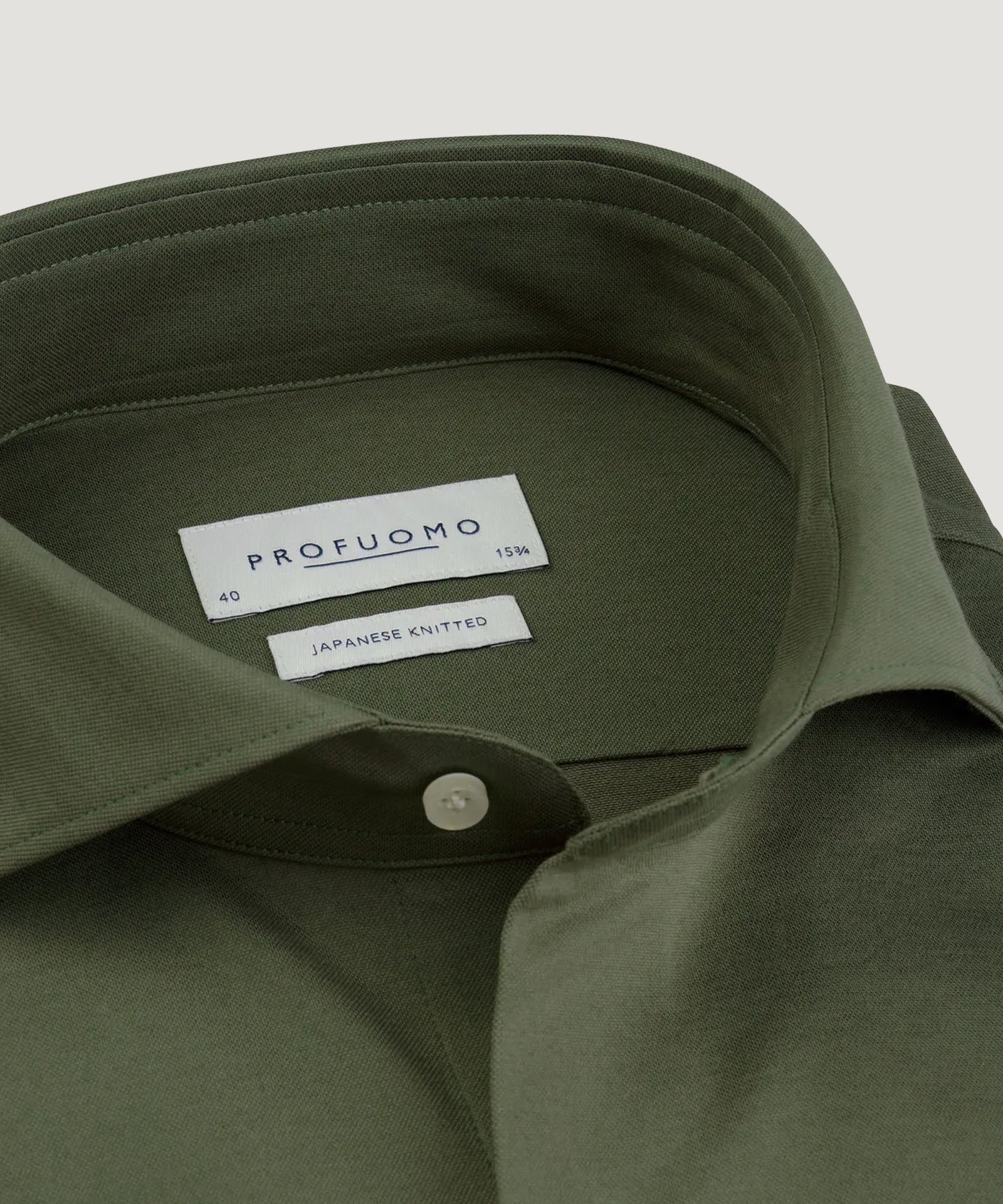 Profuomo Japanese knitted overhemd groen - THE SOCIETY SHOP