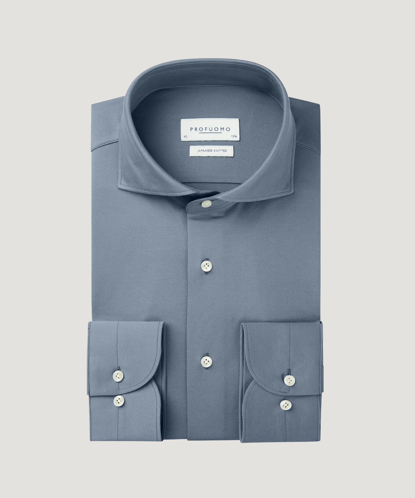 Profuomo Japanese knitted overhemd indigo - THE SOCIETY SHOP