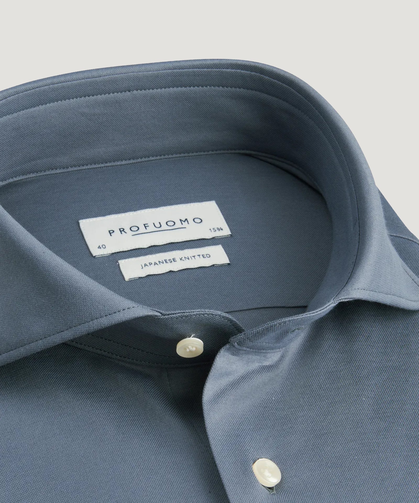 Profuomo Japanese knitted overhemd indigo - THE SOCIETY SHOP