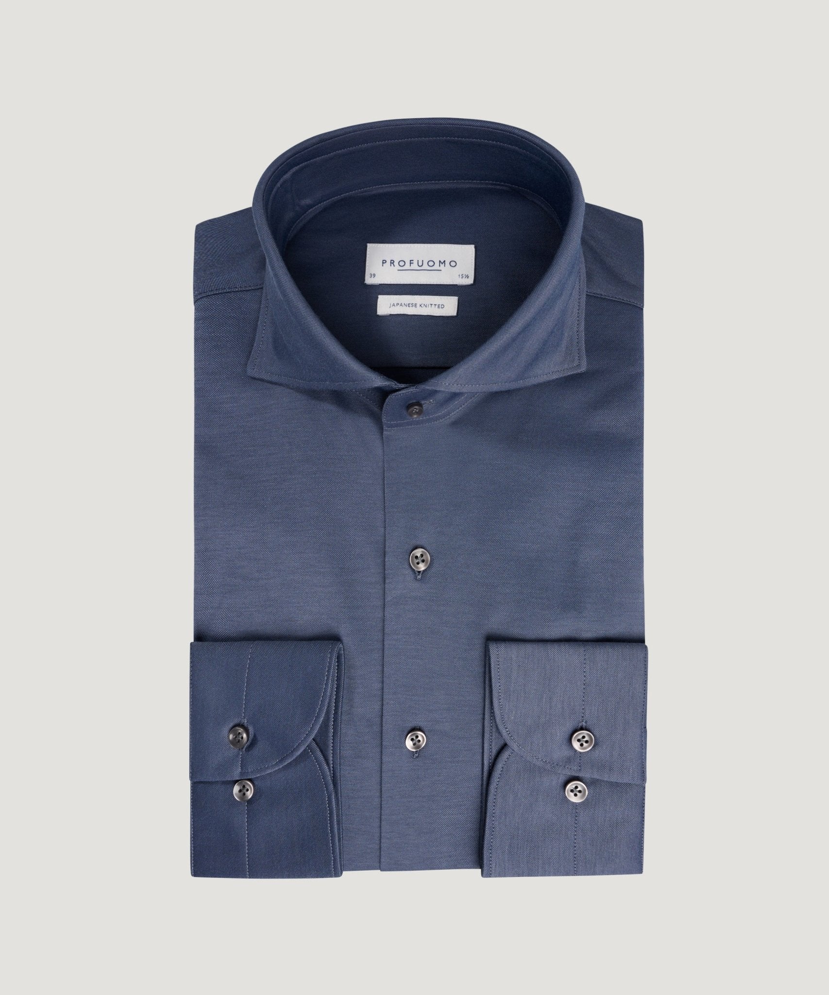 Profuomo Japanese knitted overhemd indigo - THE SOCIETY SHOP