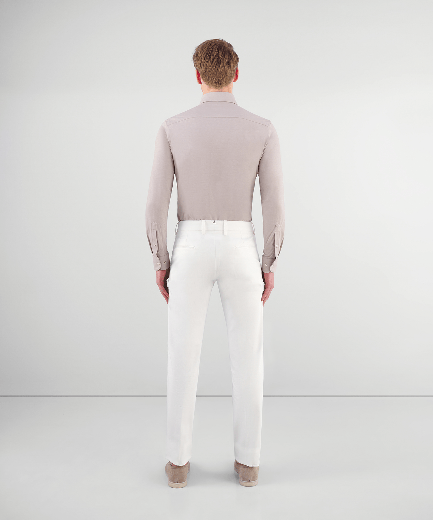 Profuomo Japanese knitted shirt katoen lichtbruin - The Society Shop