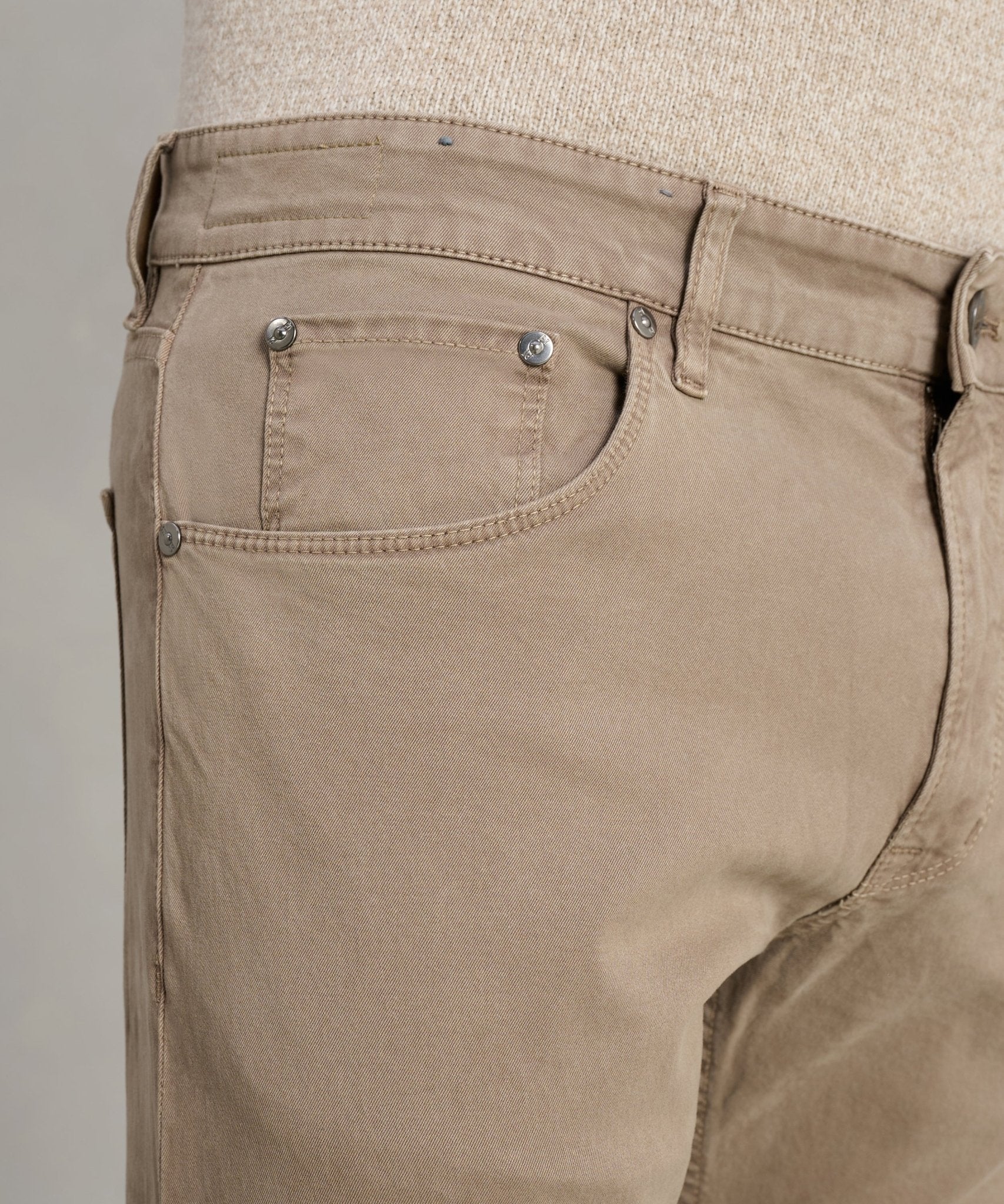 PT Torino Jazz 5 - pocket katoen stretch double dyed bruin - THE SOCIETY SHOP