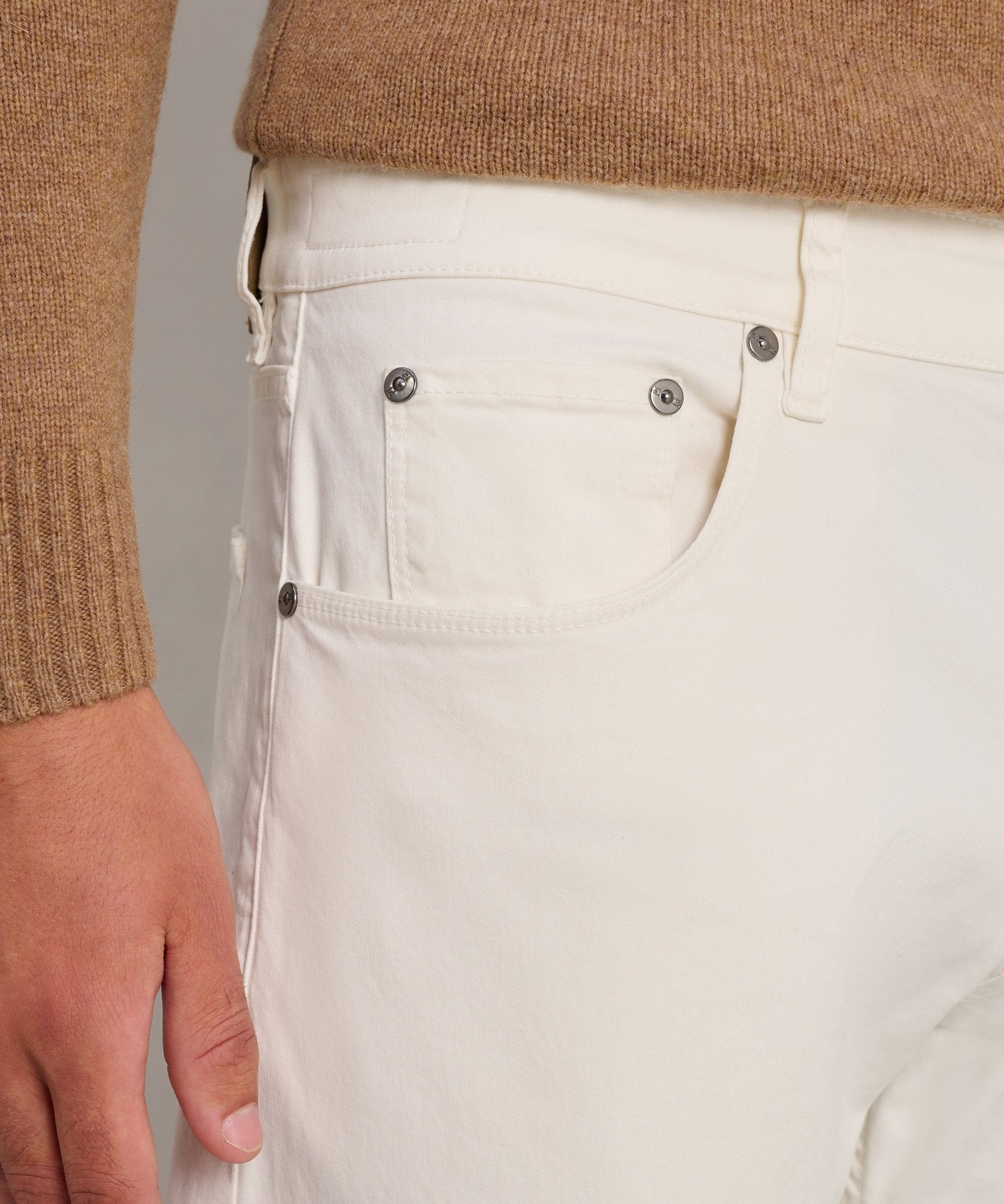 PT Torino Jazz 5 - pocket katoen stretch double dyed off - white - THE SOCIETY SHOP