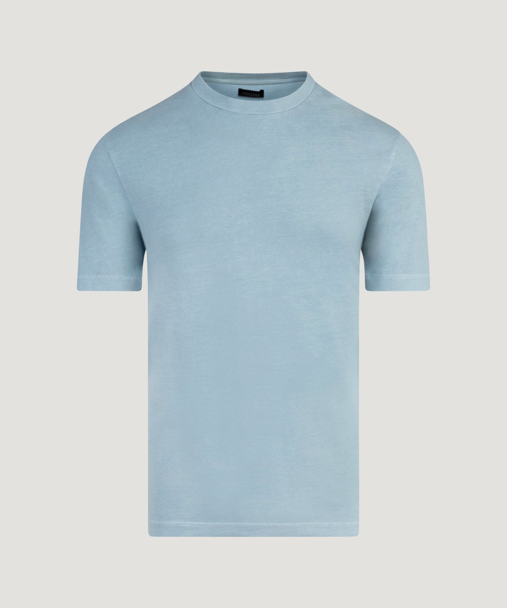 SOCI3TY Luxury Sportswear Jersey T-shirt garment - dyed katoen lichtblauw - THE SOCIETY SHOP