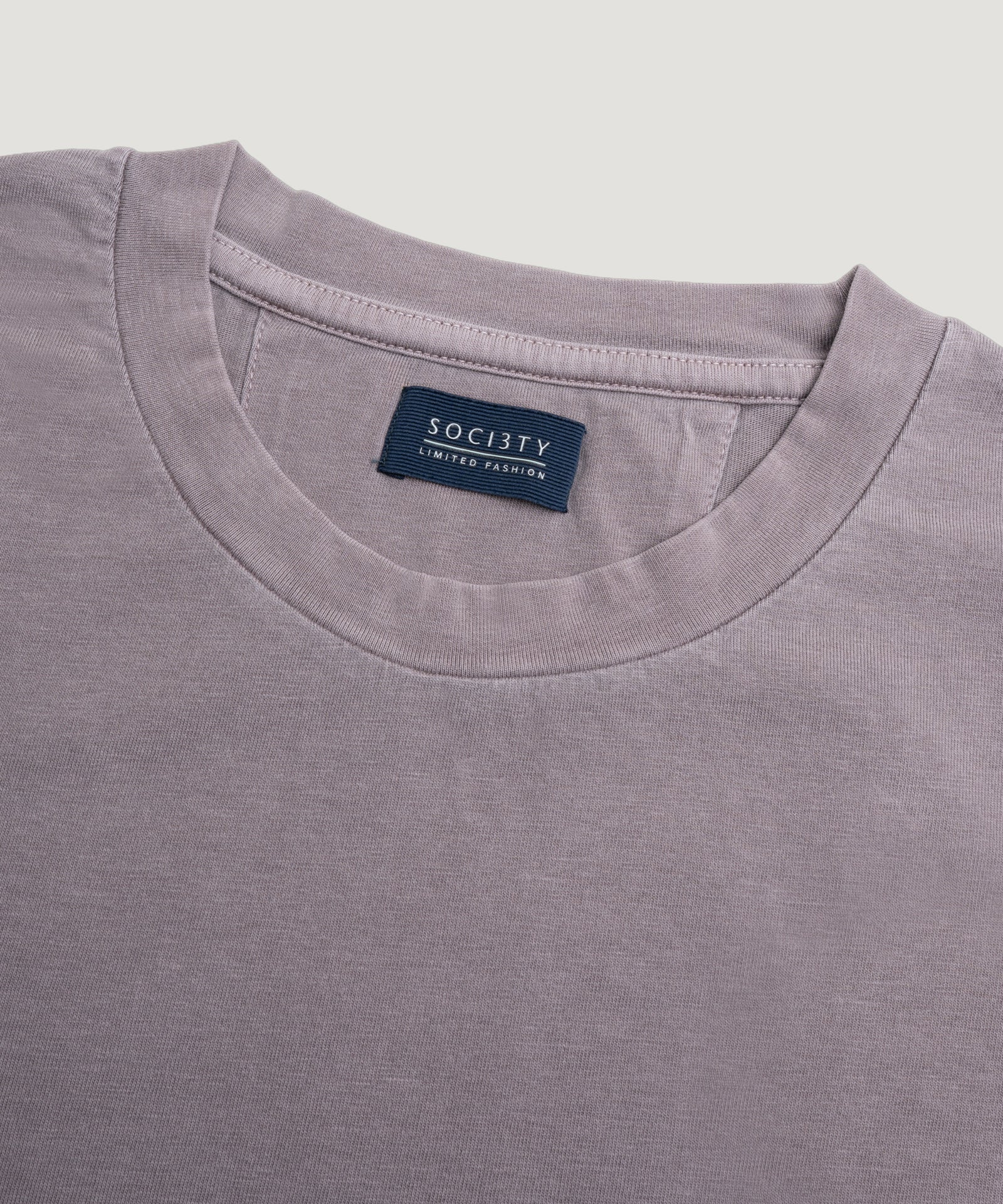 SOCI3TY Luxury Sportswear Jersey T-shirt garment - dyed katoen taupe - THE SOCIETY SHOP