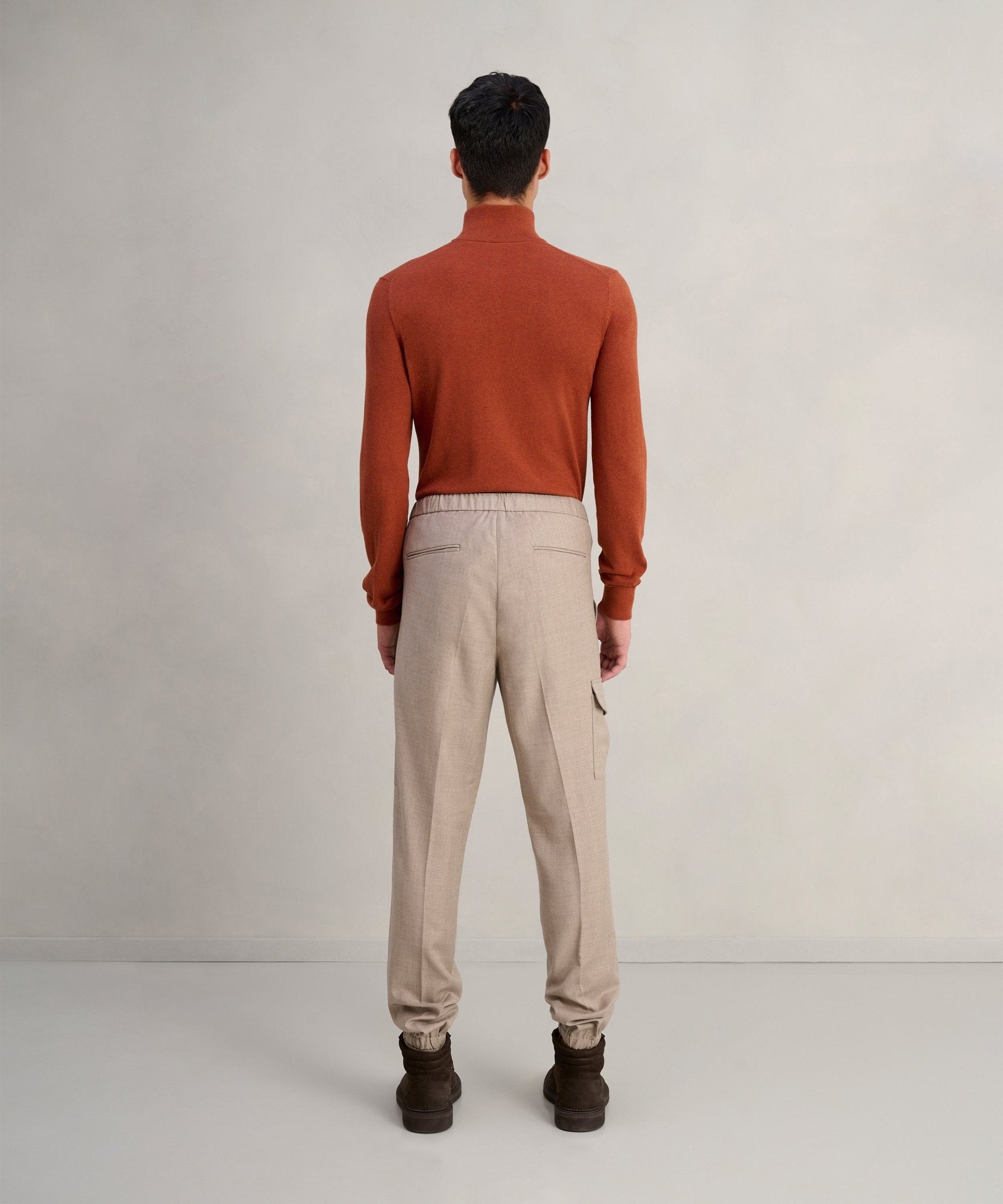 SOCI3TY Limited Jog - pantalon wol flanel lichtbruin - The Society Shop