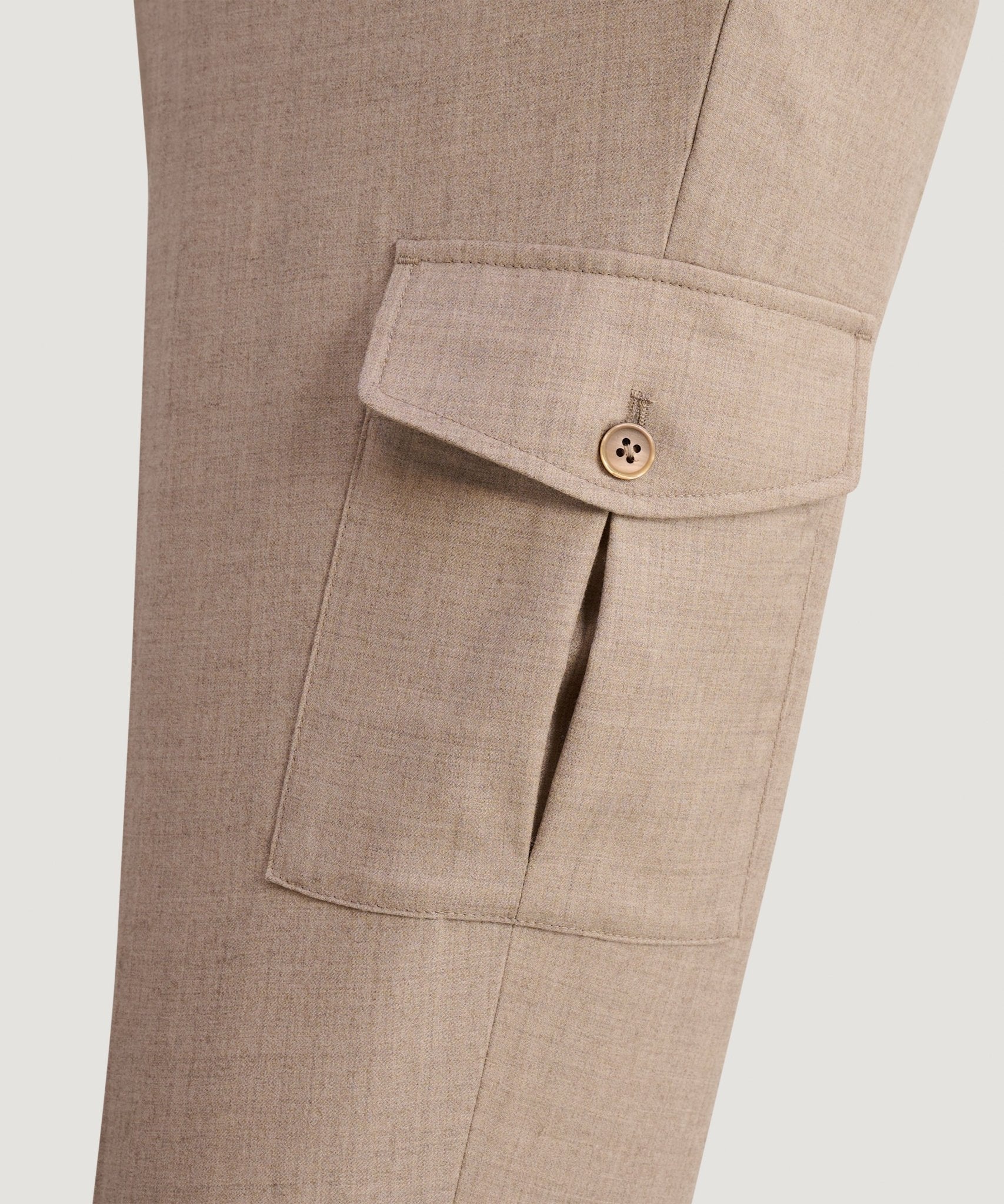 SOCI3TY Limited Jog - pantalon wol flanel lichtbruin - The Society Shop