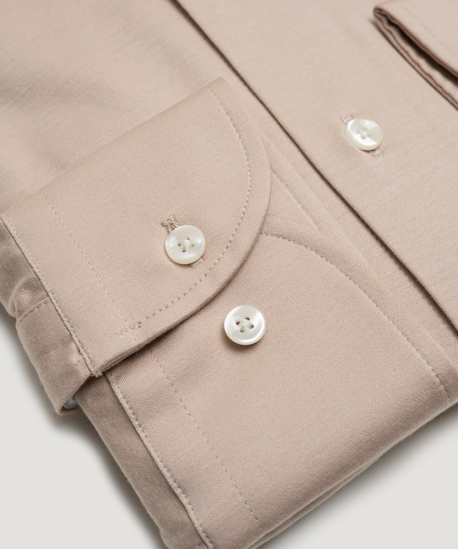 SOCI3TY by Profuomo Knitted overhemd katoen beige - THE SOCIETY SHOP