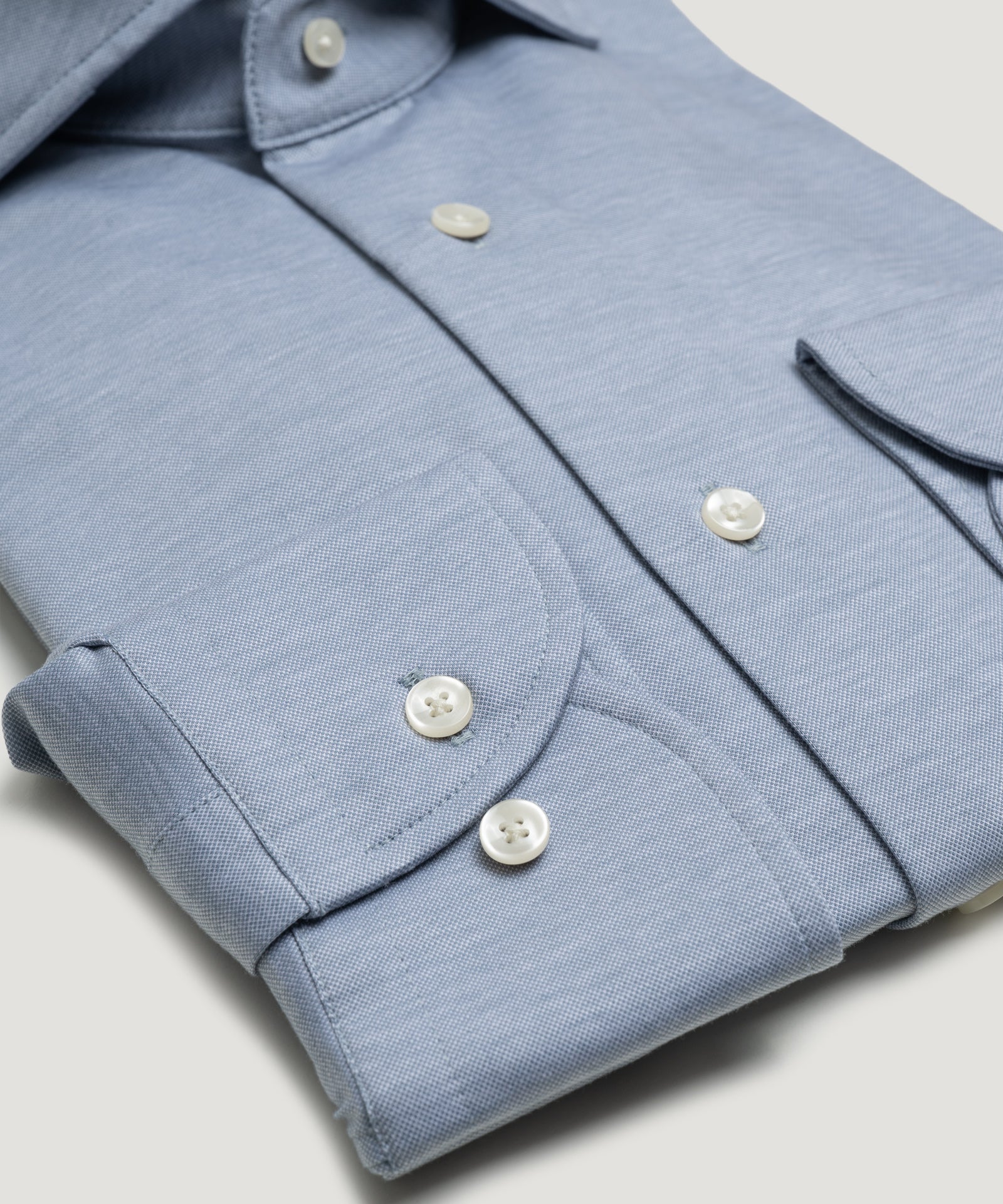 SOCI3TY by Profuomo Knitted overhemd katoen blauw - THE SOCIETY SHOP