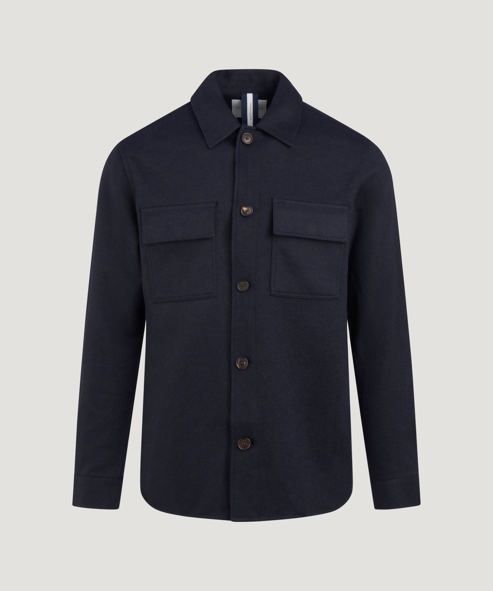 Profuomo Knitted overshirt wolmix donkerblauw - THE SOCIETY SHOP