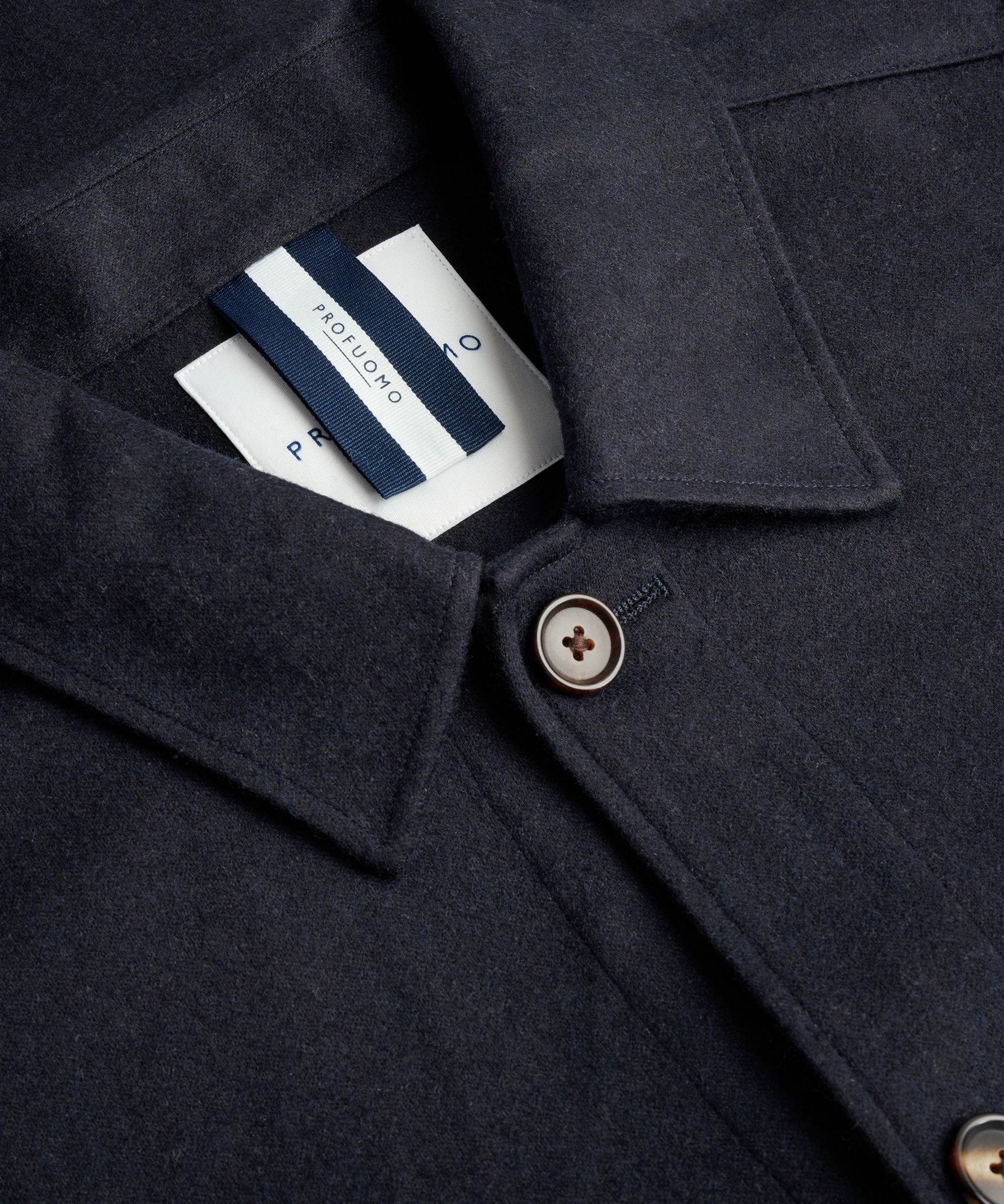 Profuomo Knitted overshirt wolmix donkerblauw - THE SOCIETY SHOP