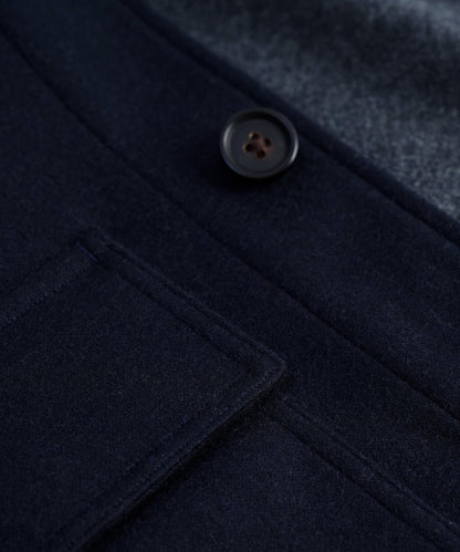 Profuomo Knitted overshirt wolmix donkerblauw - The Society Shop