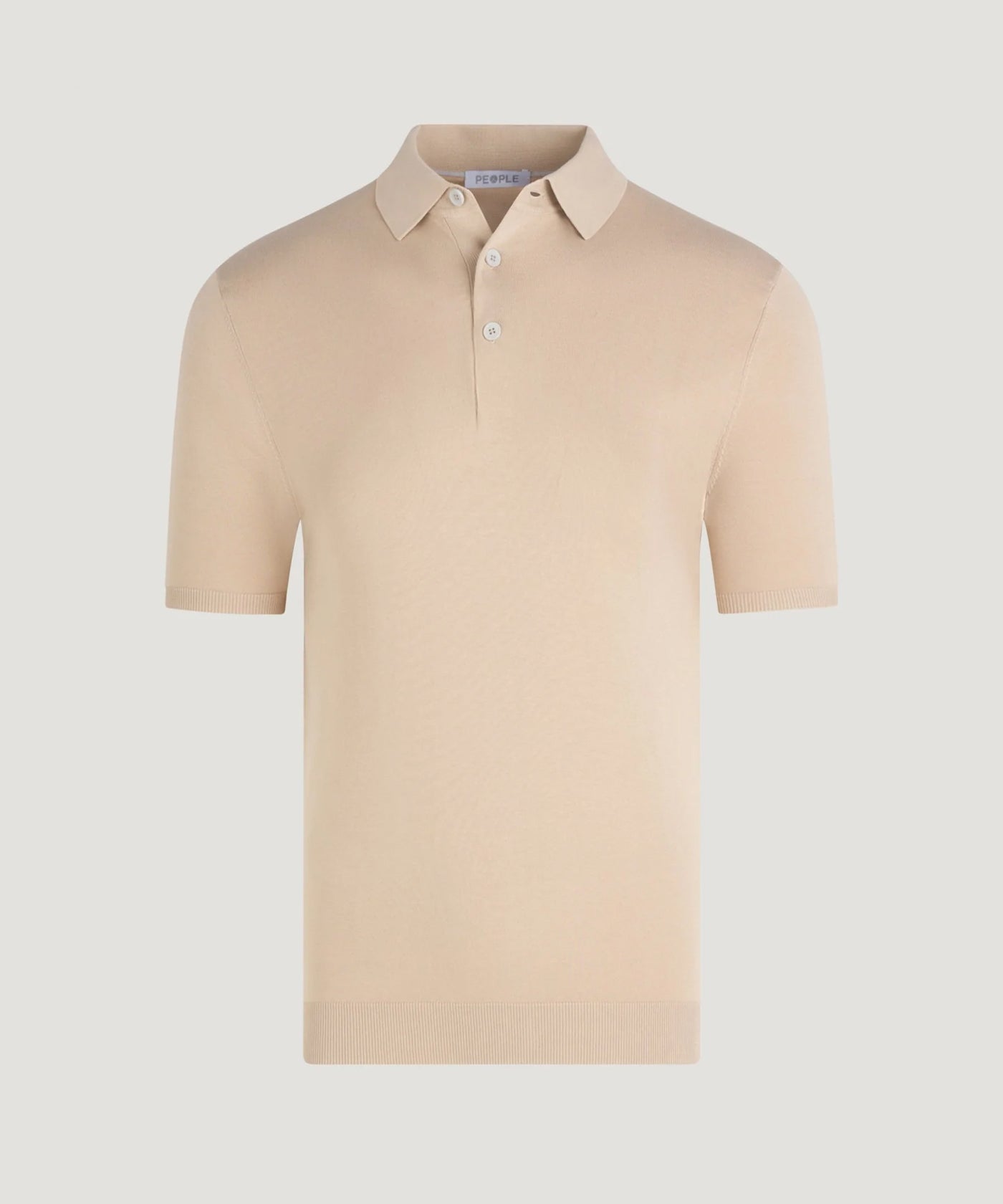 People of Shibuya Knitted polo katoen beige - The Society Shop