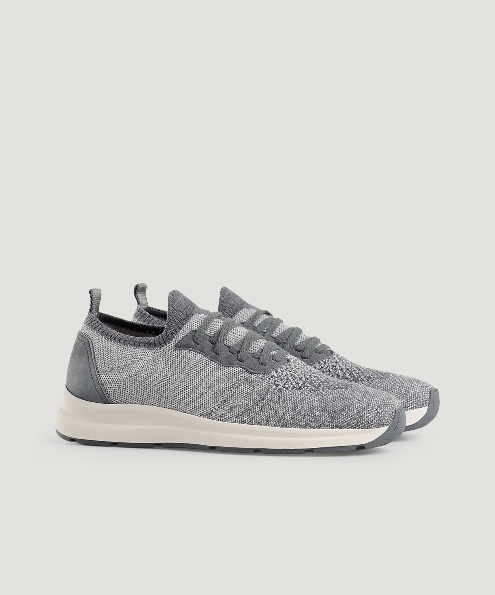 SOCI3TY Knitted runner wol/katoen lichtgrijs - THE SOCIETY SHOP