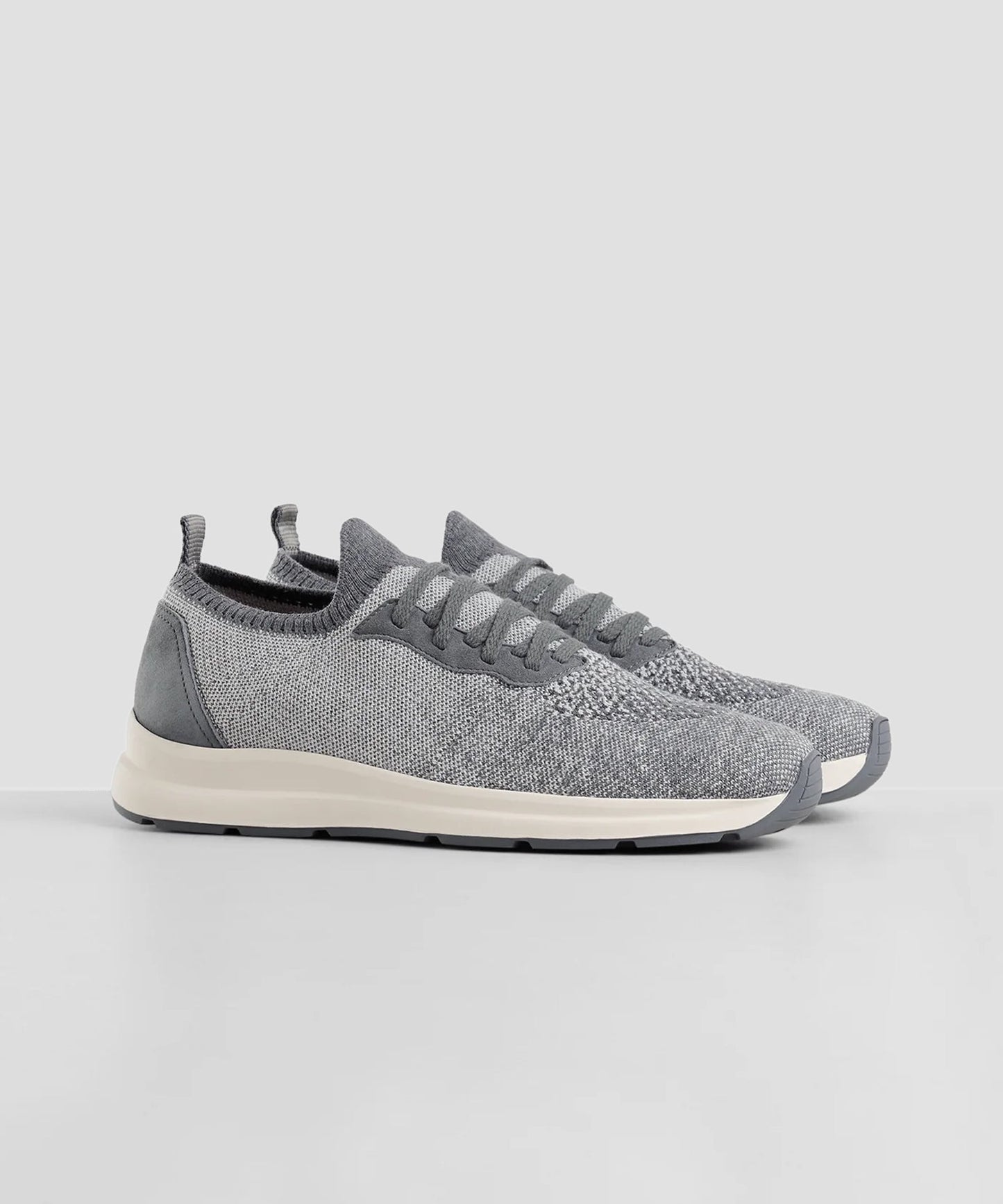 SOCI3TY Knitted runner wol/katoen lichtgrijs - The Society Shop