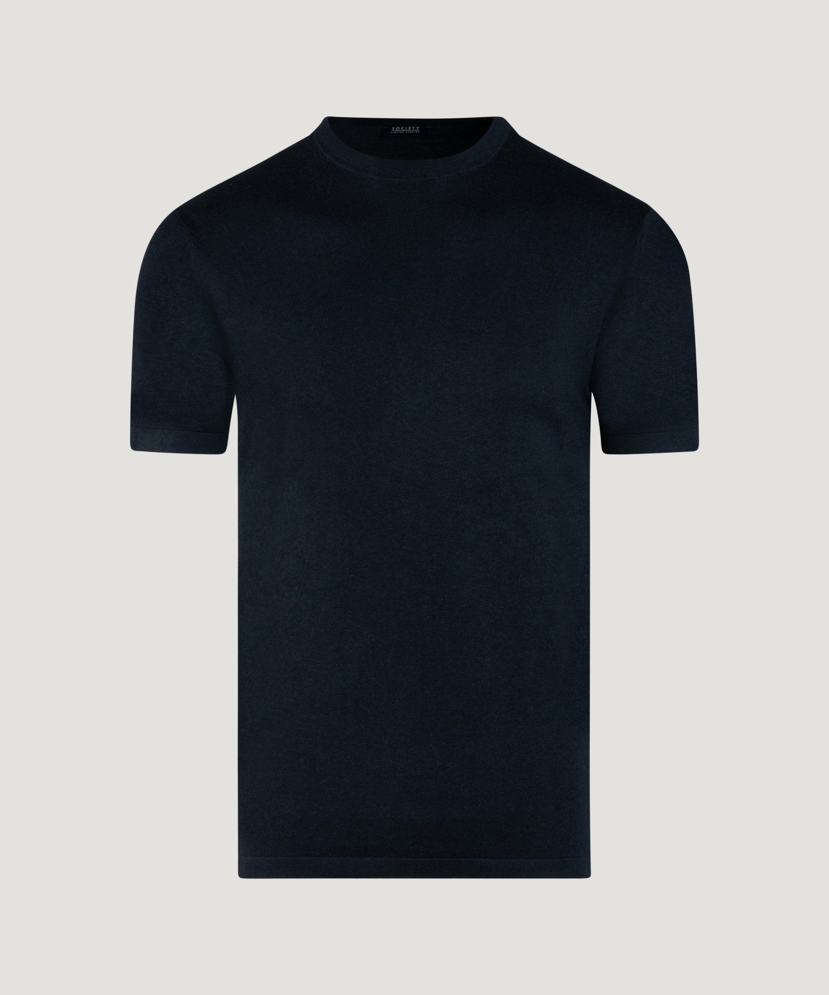 SOCI3TY Limited Fashion Knitted T-shirt katoen/zijde/kasjmier donkerblauw - THE SOCIETY SHOP