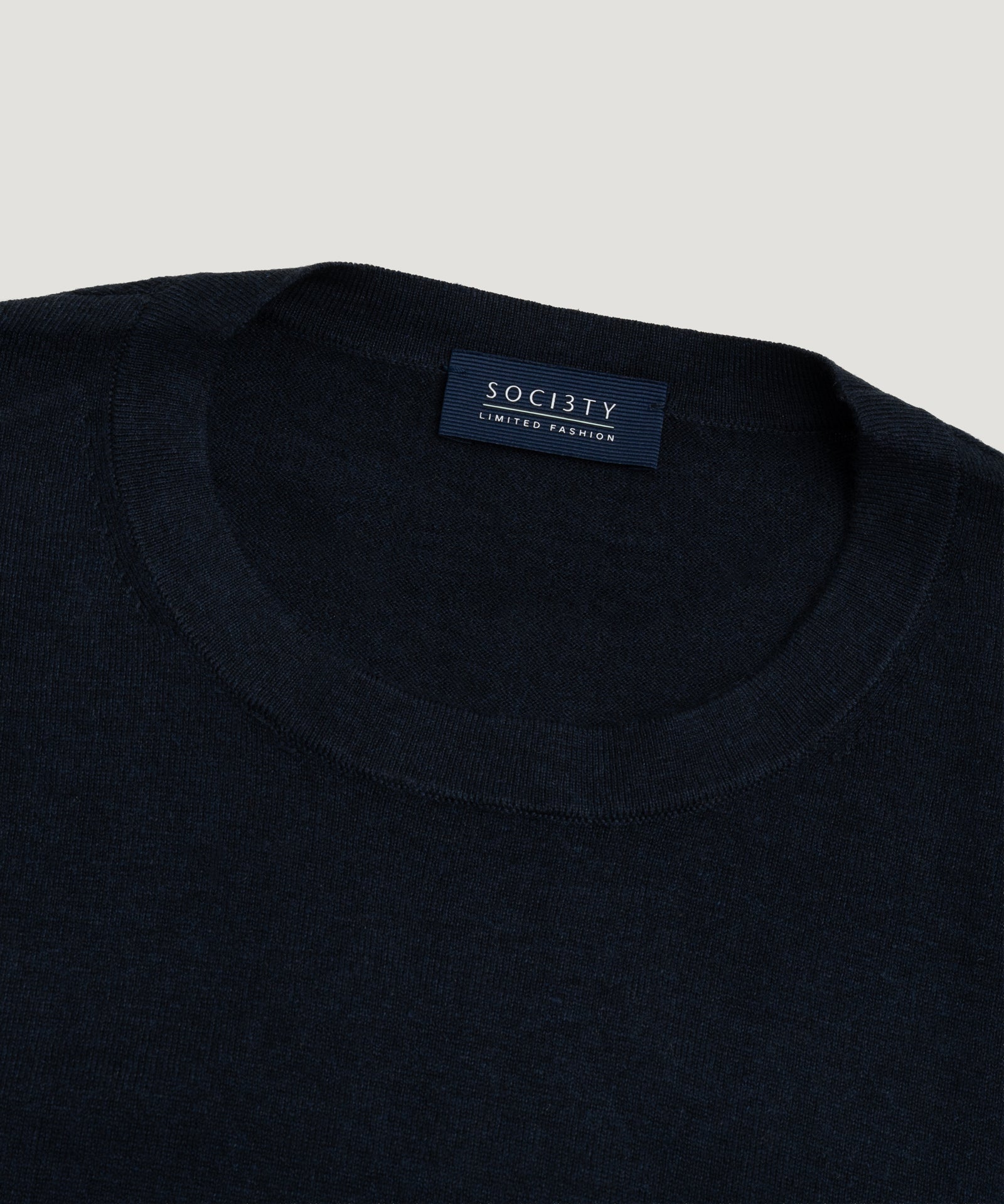 SOCI3TY Limited Fashion Knitted T-shirt katoen/zijde/kasjmier donkerblauw - THE SOCIETY SHOP
