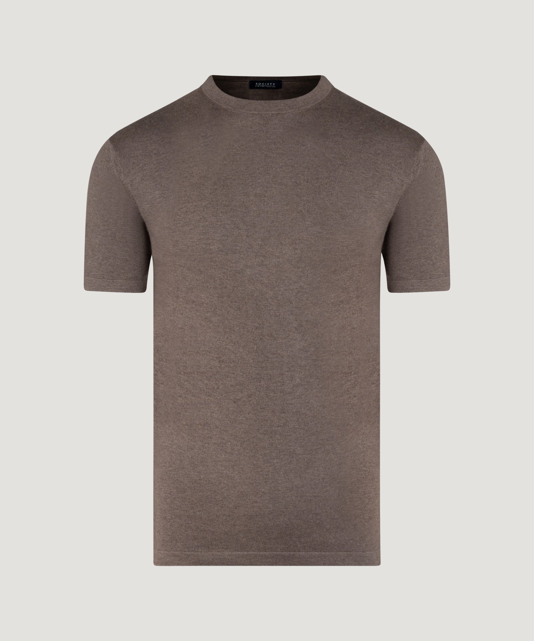 SOCI3TY Limited Fashion Knitted T-shirt katoen/zijde/kasjmier taupe - THE SOCIETY SHOP