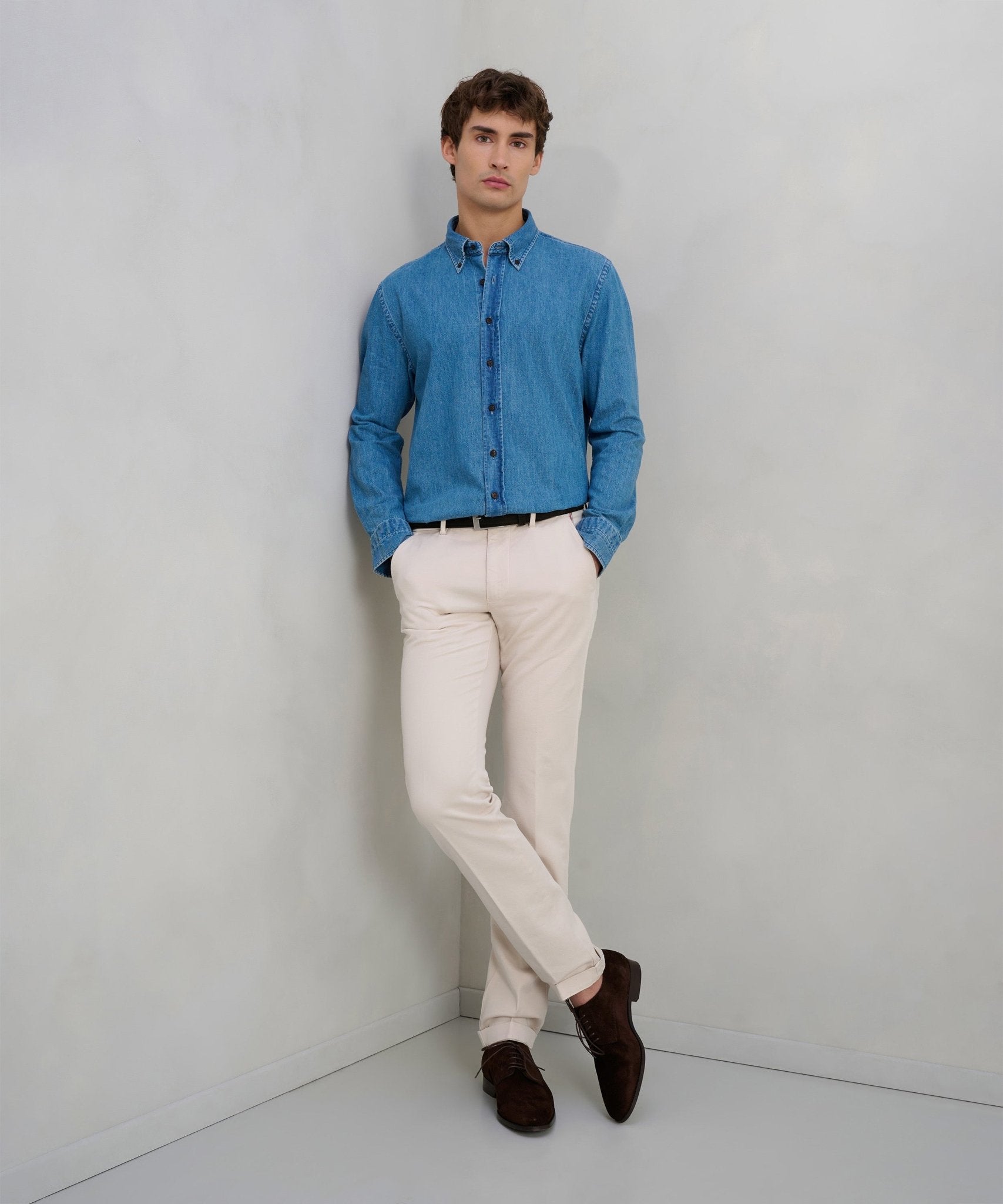 Mason's Knitted Torino chino katoen off - white - The Society Shop