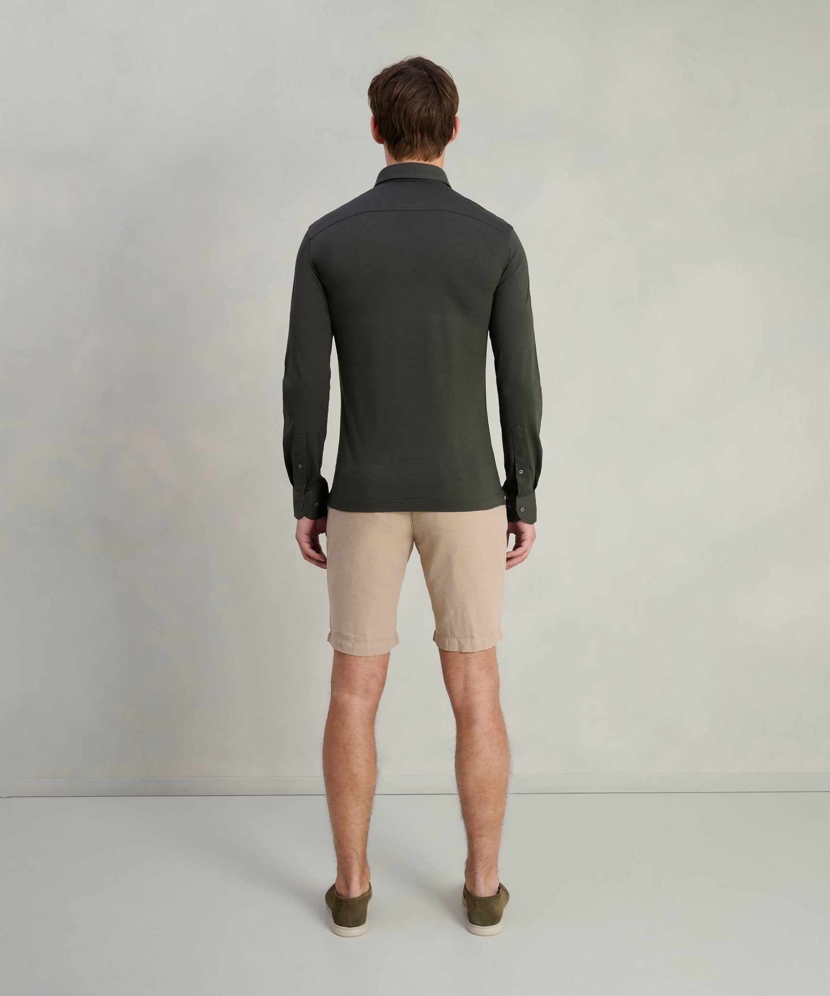 SOCI3TY Lange mouwen polo donkergroen katoen - The Society Shop