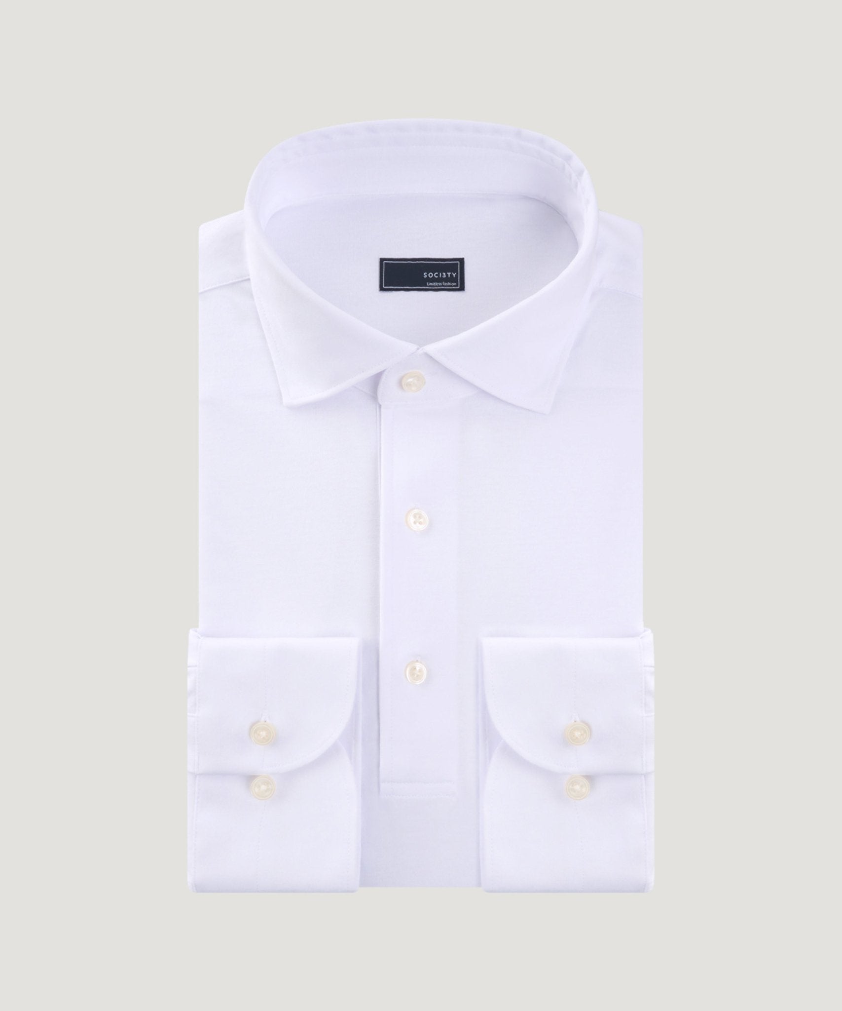 SOCI3TY Lange mouwen polo wit katoen - The Society Shop