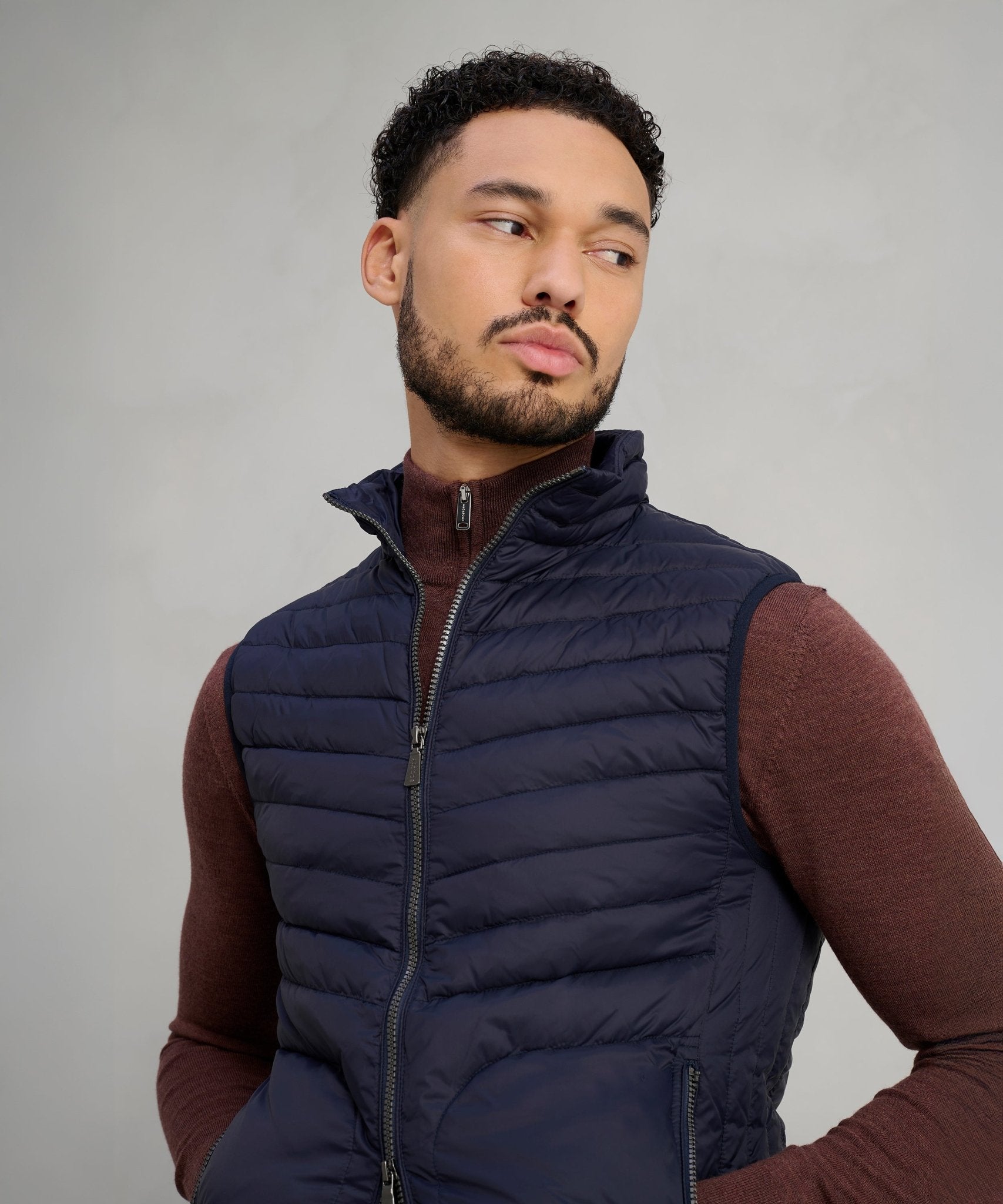 SOCI3TY Light down bodywarmer donkerblauw - The Society Shop