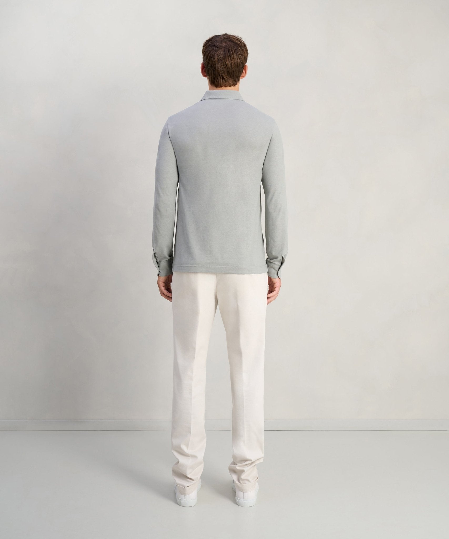 SOCI3TY Limited Long sleeve polo Cool Cotton lichtgrijs - THE SOCIETY SHOP