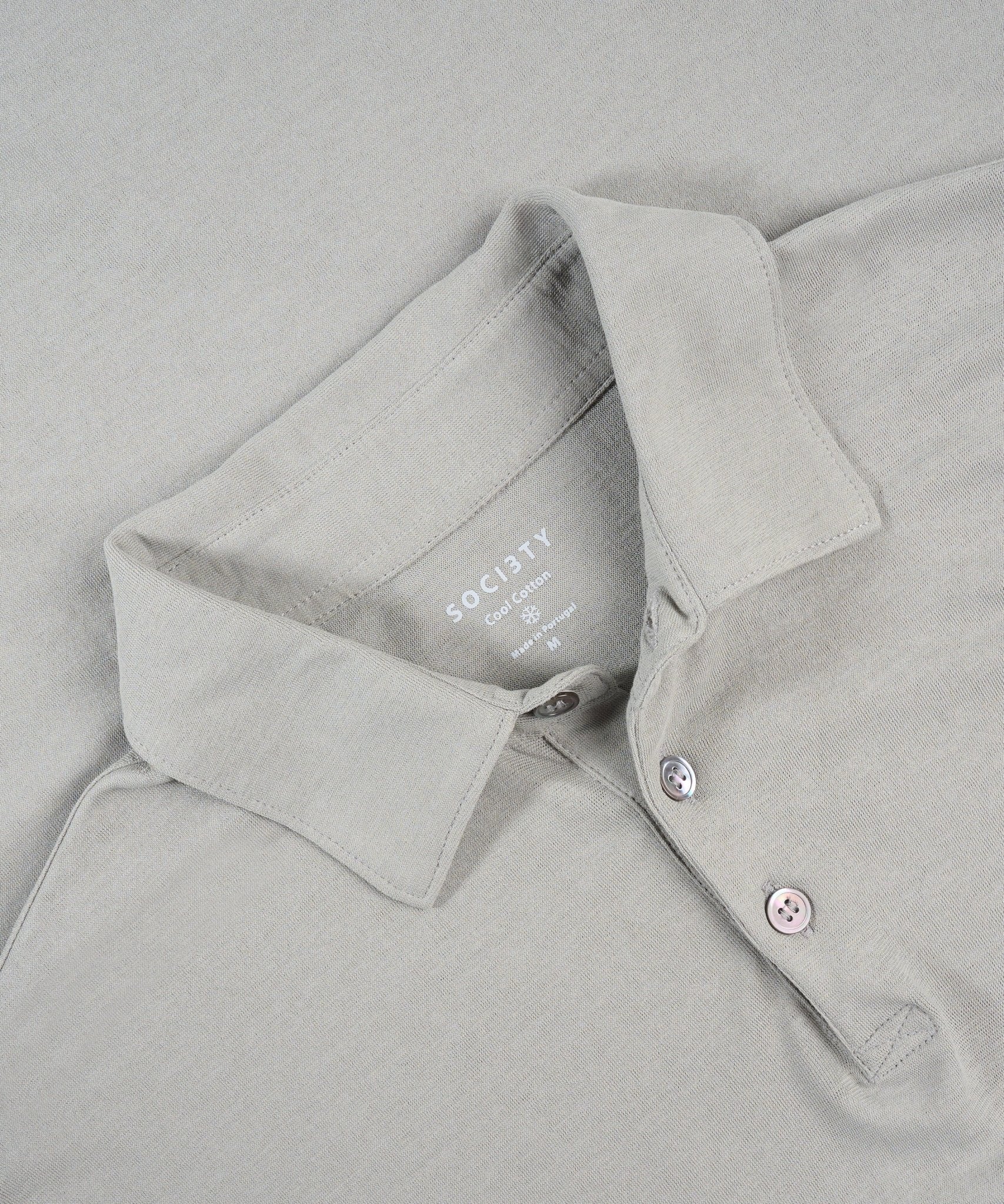 SOCI3TY Limited Long sleeve polo Cool Cotton lichtgrijs - THE SOCIETY SHOP