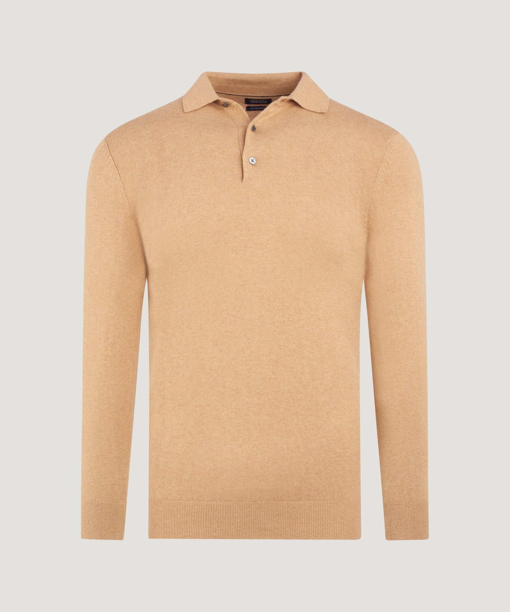 SOCI3TY Limited Long sleeve polo Cotton Cashmere beige - THE SOCIETY SHOP