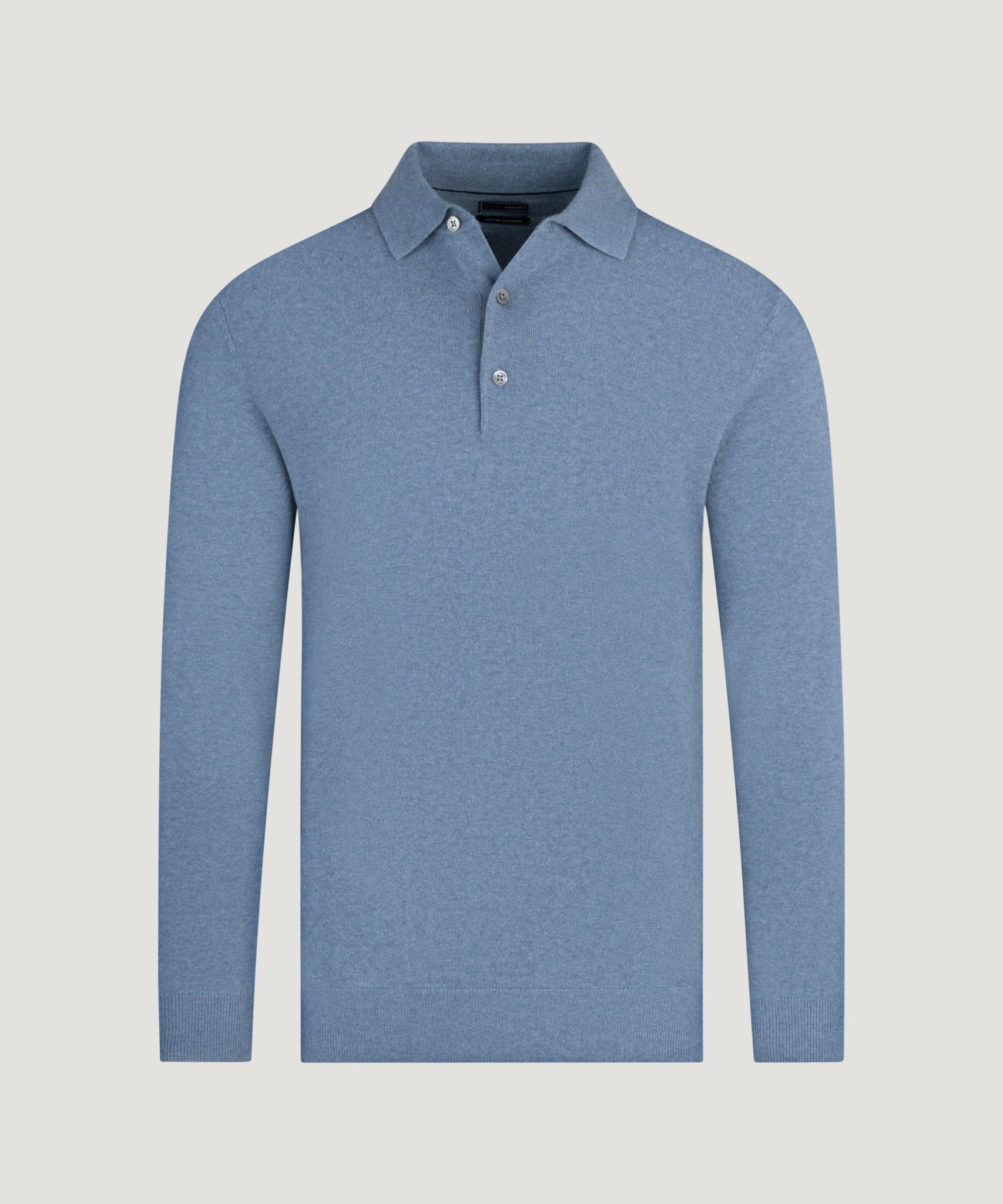 SOCI3TY Limited Fashion Long sleeve polo Cotton Cashmere blauw - THE SOCIETY SHOP
